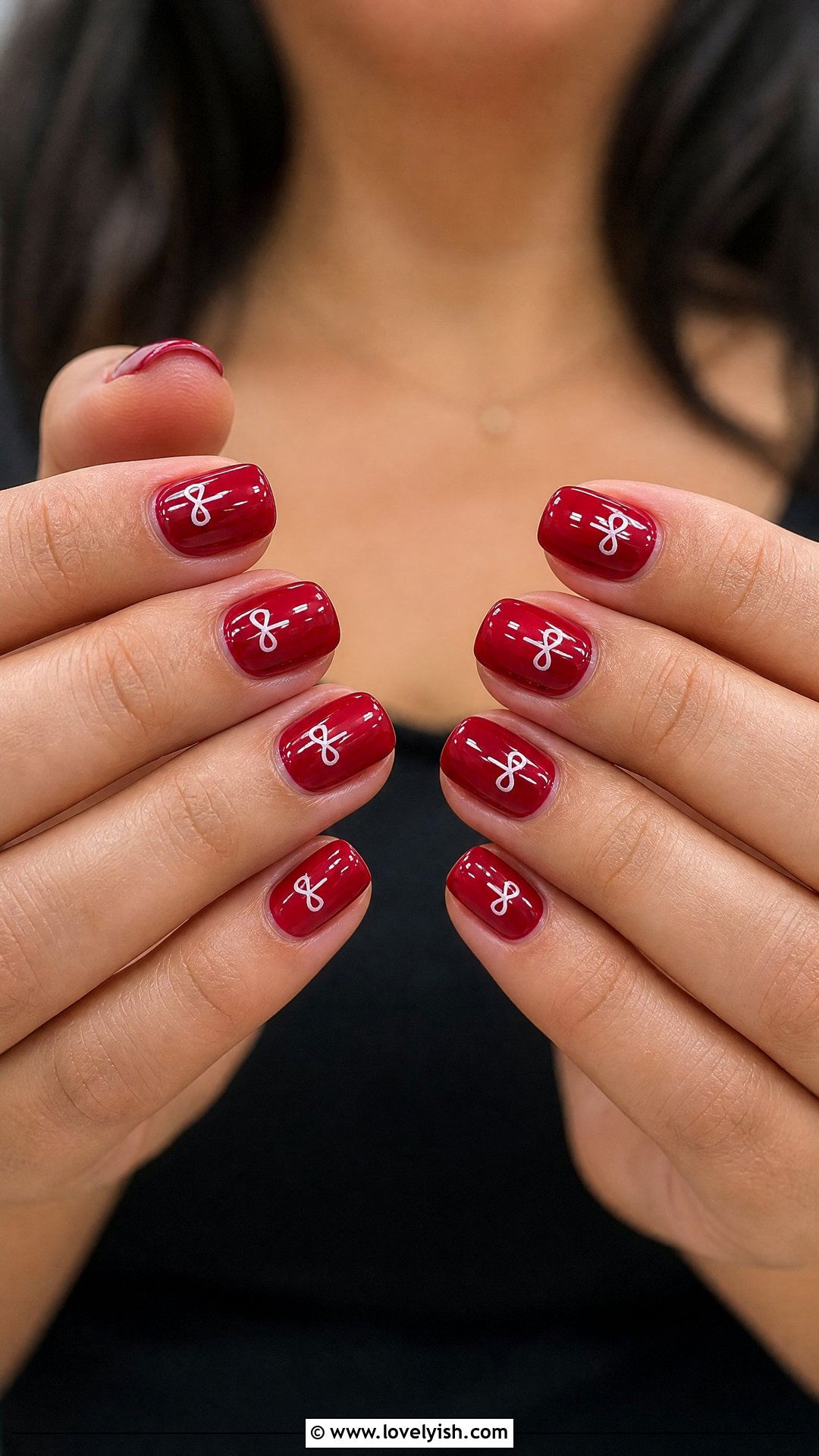 Cherry Red Bow Nails - 25 bow nail design ideas - 25 bow nail design ideas
