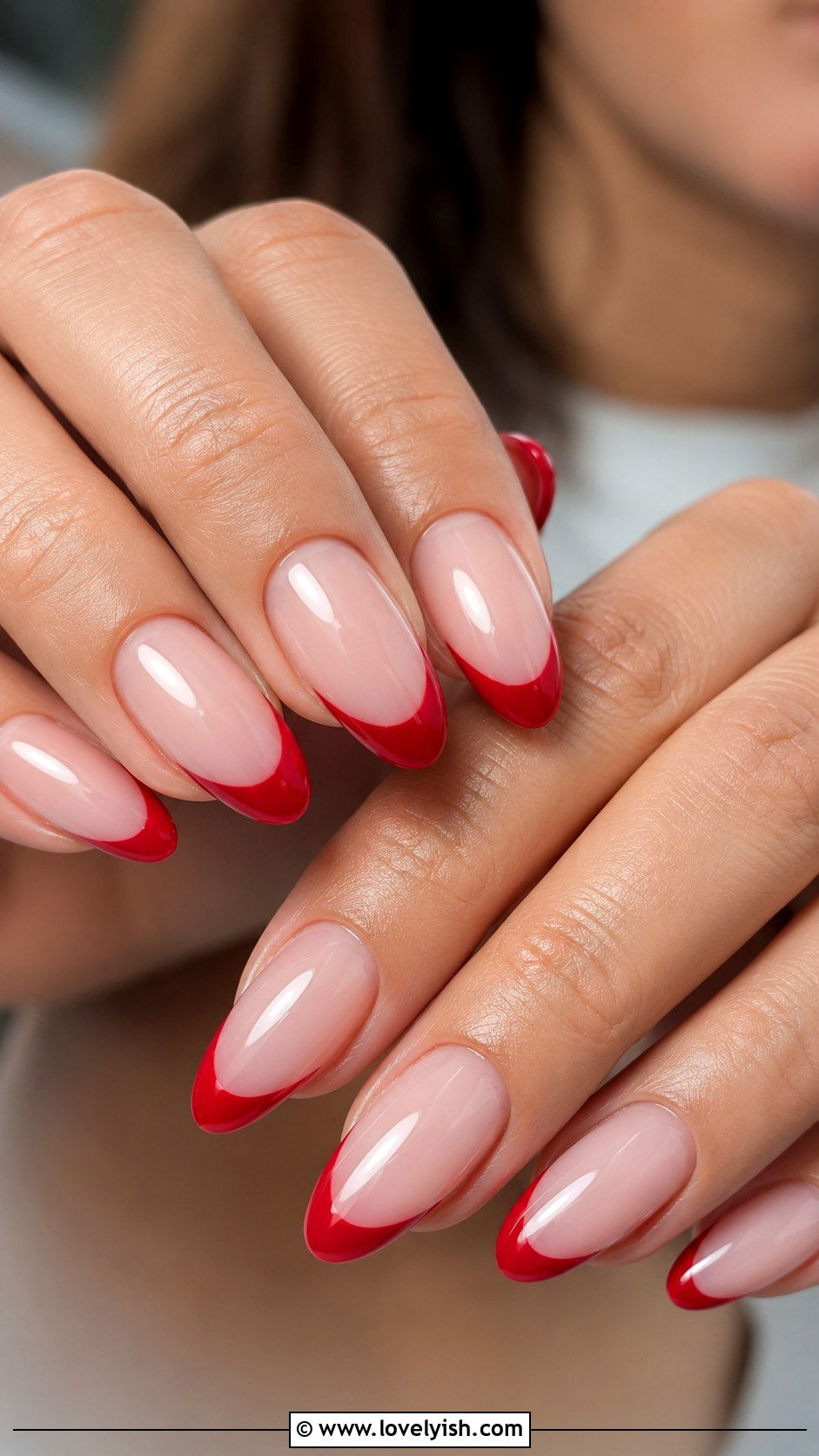 Cherry Red French Manicure - 50 manicure - 50 manicure