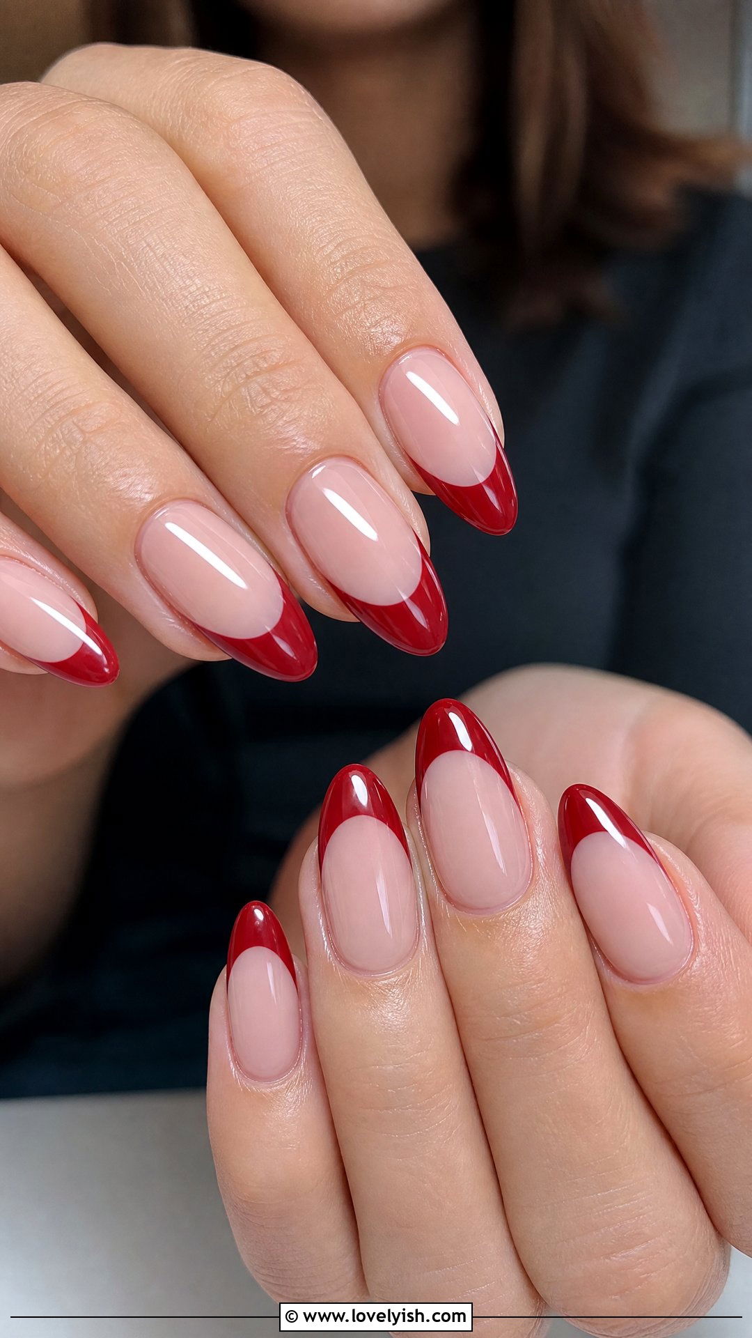Cherry Red French Tip Nails - 50 colored french tip nails - 50 colored french tip nails