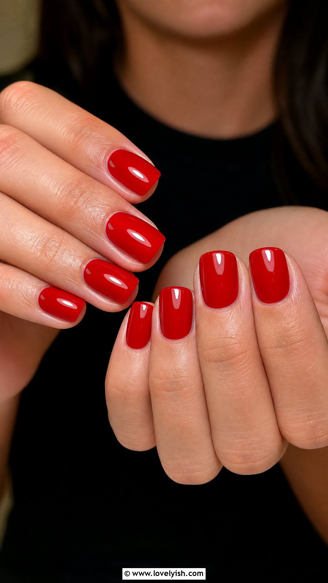 Cherry Red Glossy Acrylic Nails - 42 acrylic nail designs - 42 acrylic nail designs