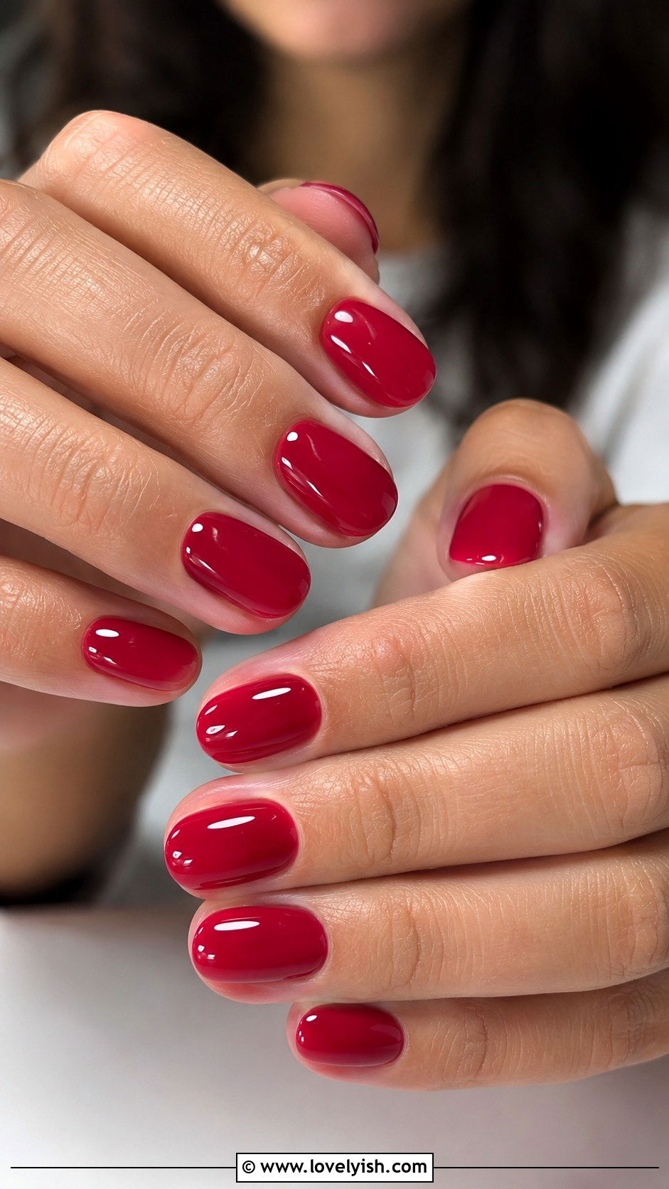Cherry Red Glossy Birthday Nails - 50 birthday nails - 50 birthday nails