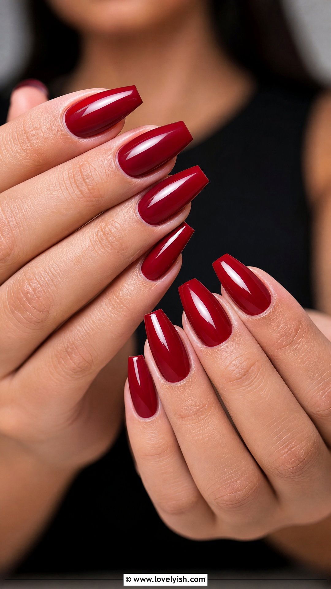 Cherry Red Glossy Coffin Nails - 50 coffin nails - 50 coffin nails