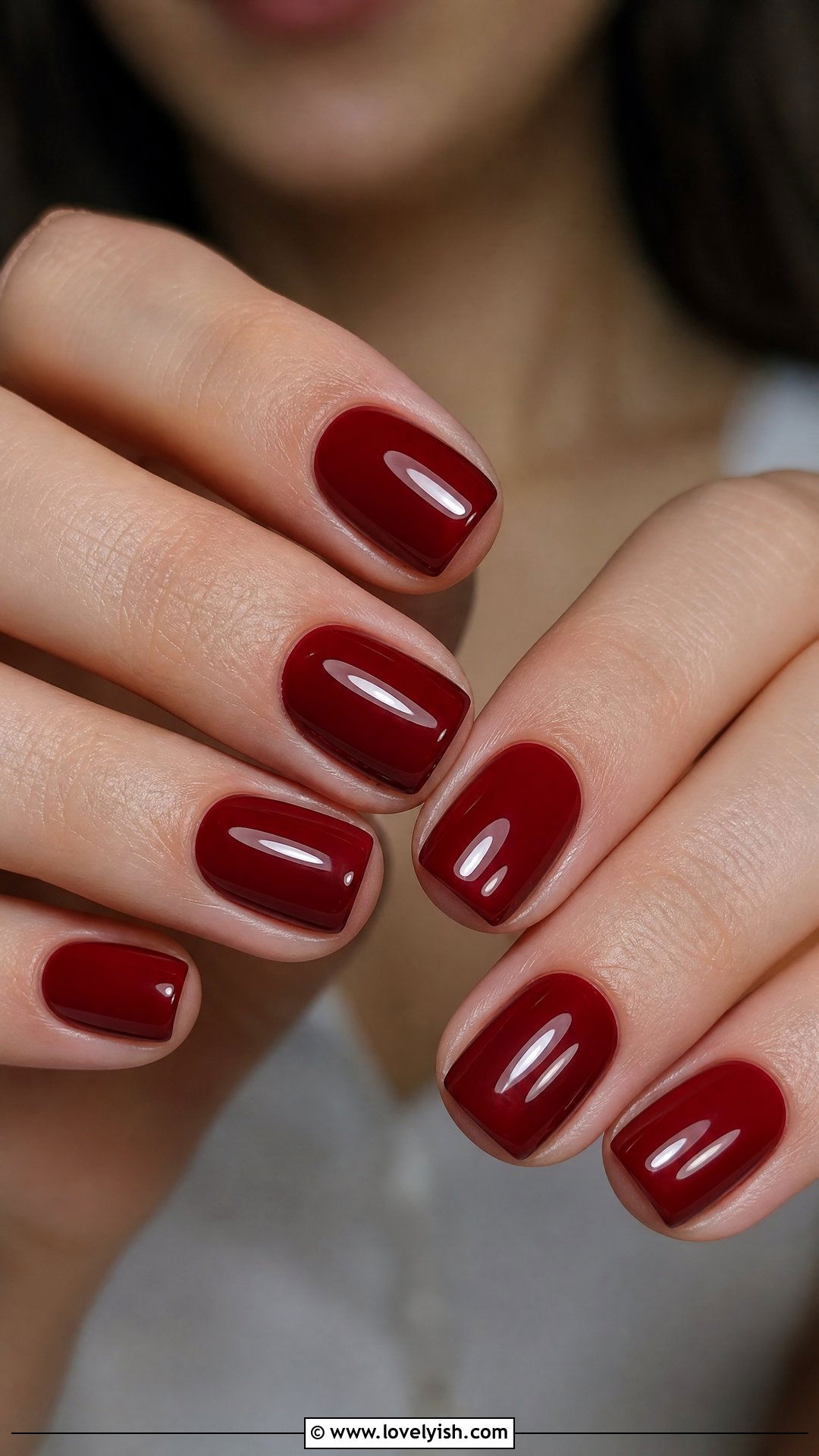 Cherry Red Glossy Nails - 44 nails designs - 44 nails designs