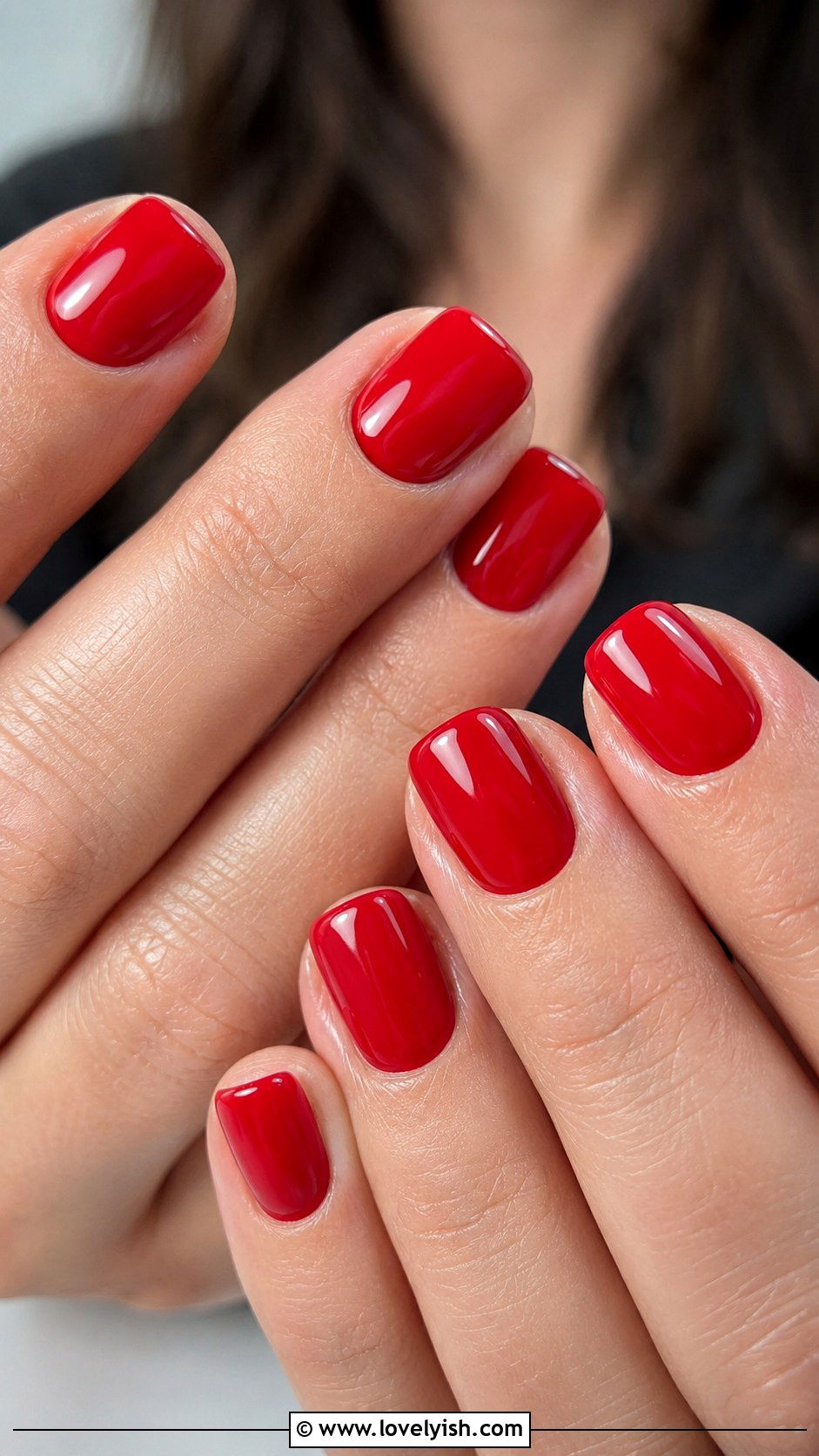 Cherry Red Glossy Nails - 46 nail inspo - 46 nail inspo