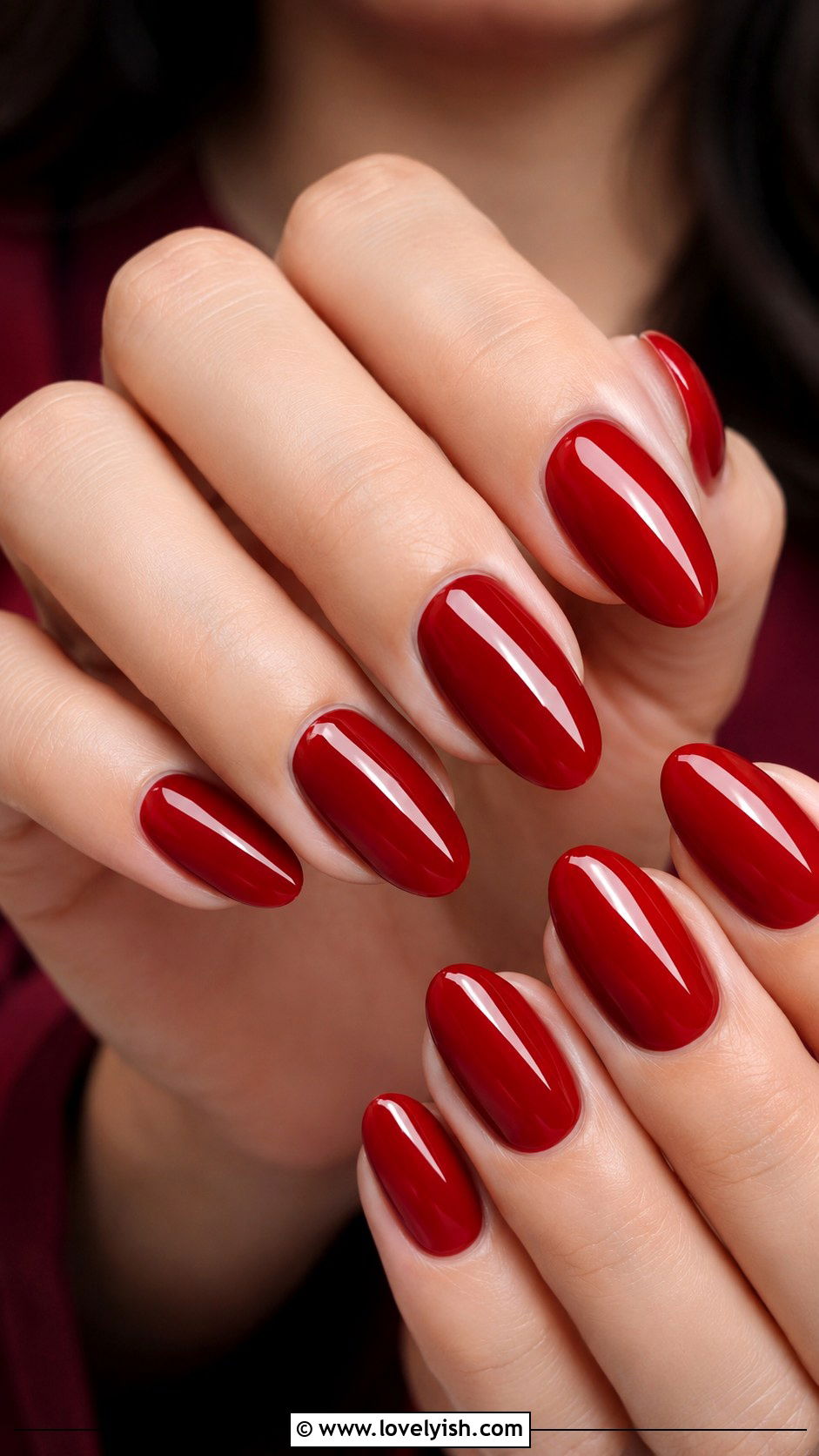 Cherry Red Glossy Nails - 35 nail art design ideas - 35 nail art design ideas