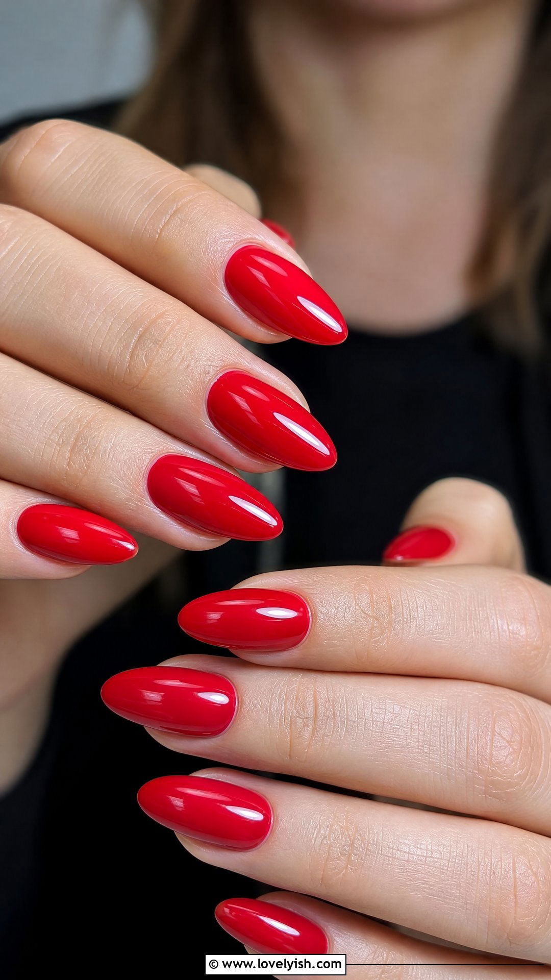 Cherry Red Glossy Nails - 38 simple nail art designs - 38 simple nail art designs
