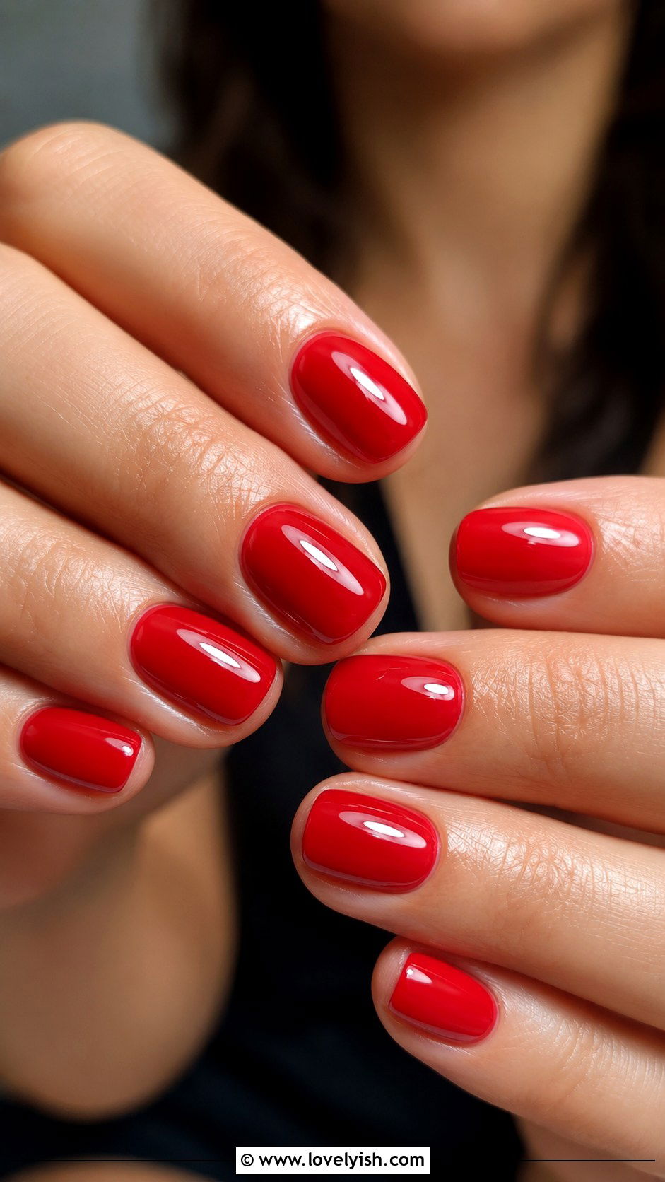 Cherry Red Glossy Short Nails - 25 short nails design ideas - 25 short nails design ideas