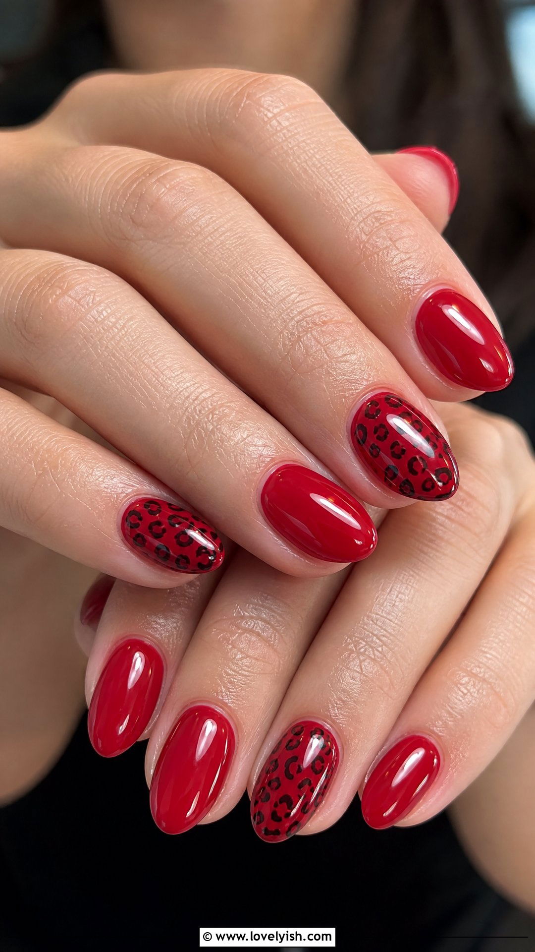 Cherry Red Leopard Print Nails - 50 leopard print nails - 50 leopard print nails
