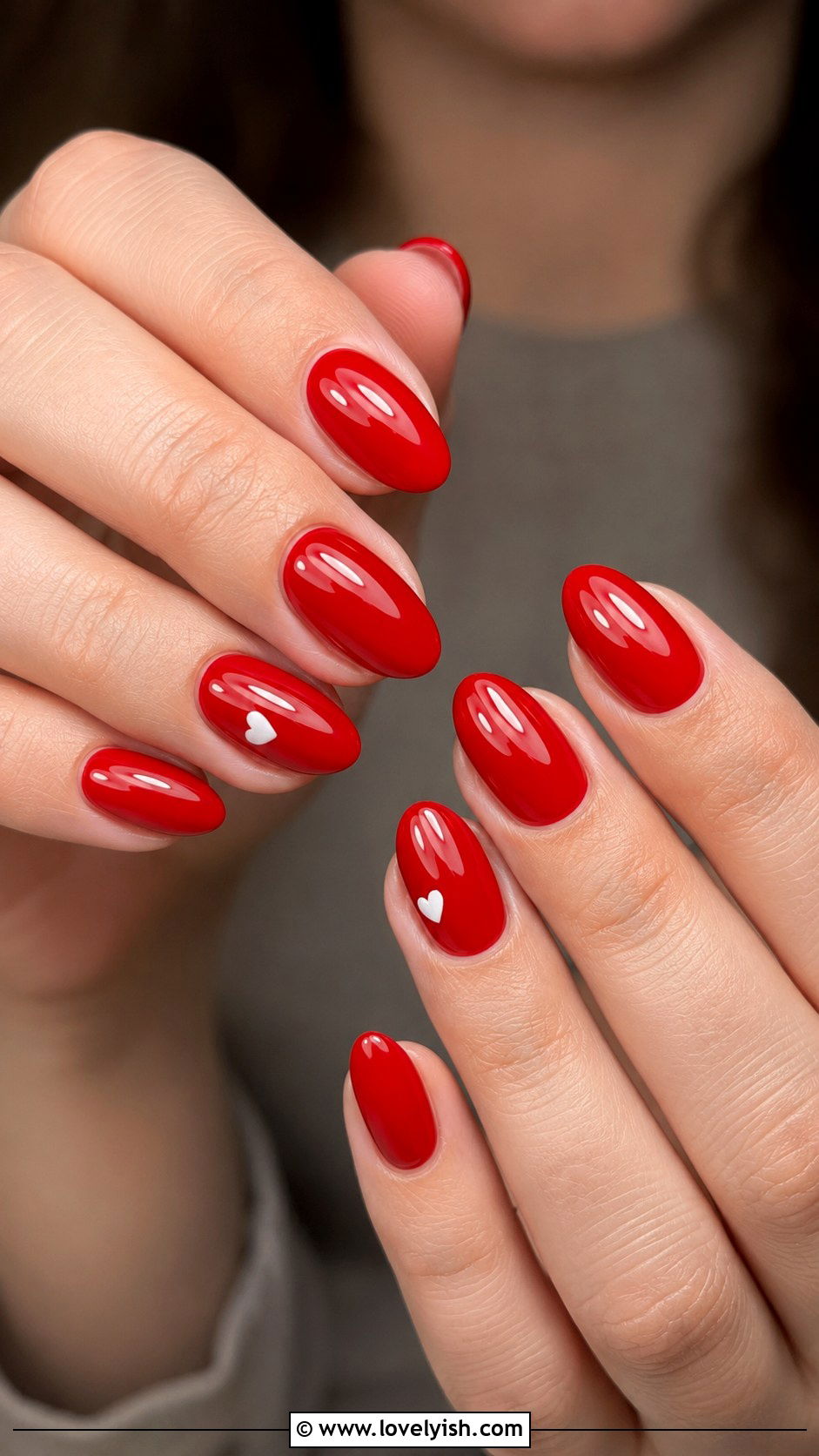 Cherry Red Mini Heart Nails - 50 back to school nails - 50 back to school nails