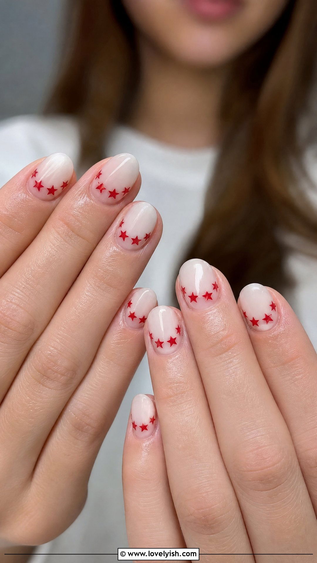 Cherry Red Star Tip Nails - 50 star nails - 50 star nails