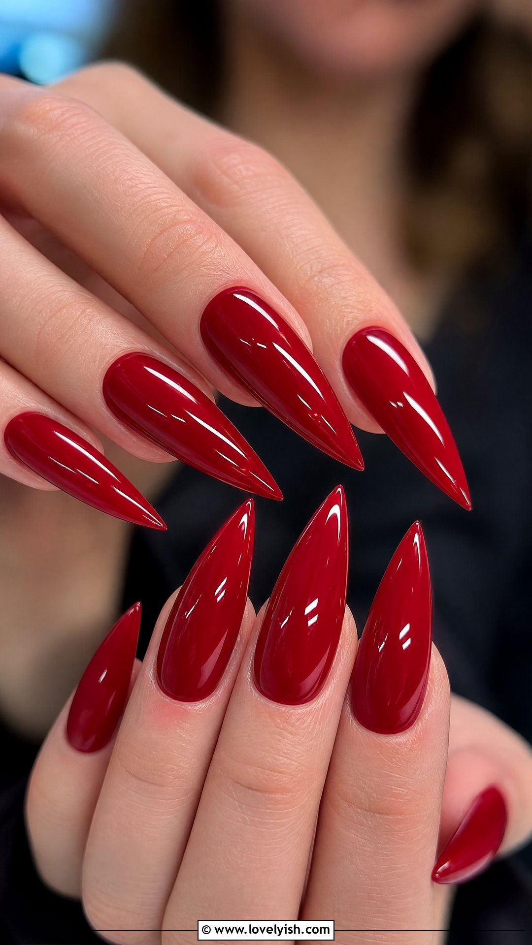 Cherry Red Stiletto Nails - 28 nail designs for long nails - 28 nail designs for long nails