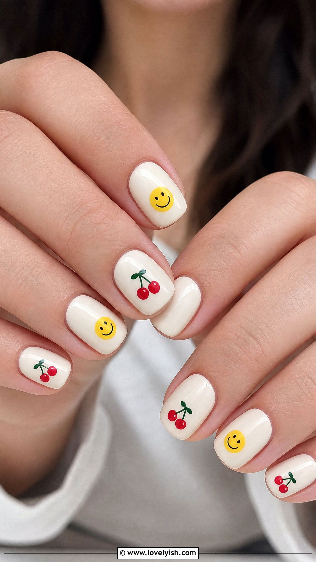 Cherry Smiley Face Nails - 50 cherry nails - 50 cherry nails