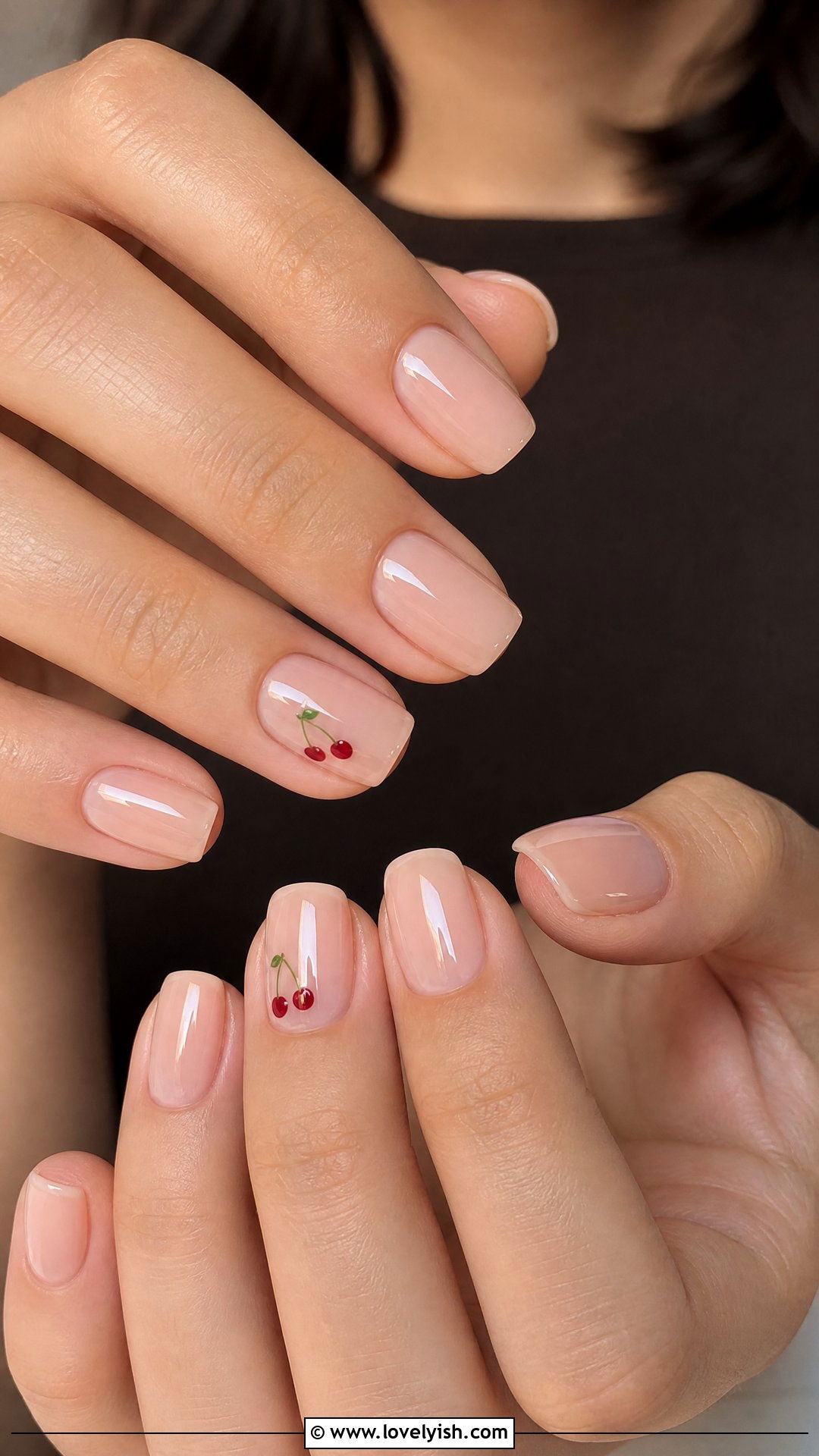 Cherry Squoval Office Nails - 50 cherry nails - 50 cherry nails