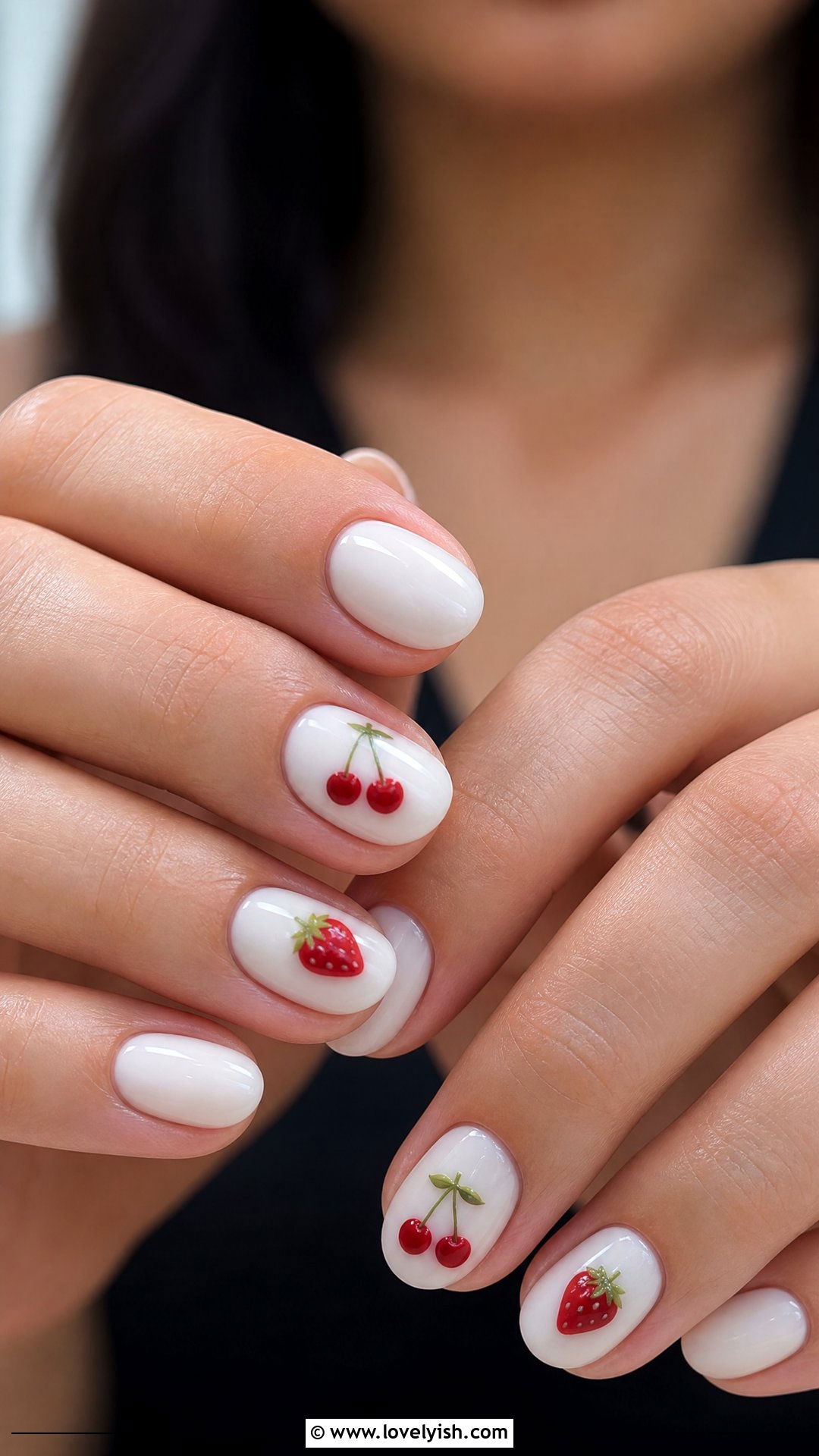 Cherry Strawberry Mix Nails - 50 cherry nails - 50 cherry nails
