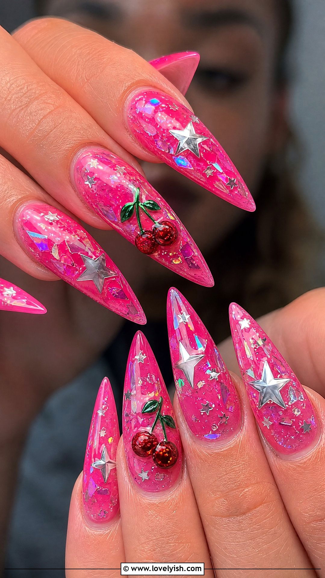 Cherry Y2K Nails - 50 cherry nails - 50 cherry nails
