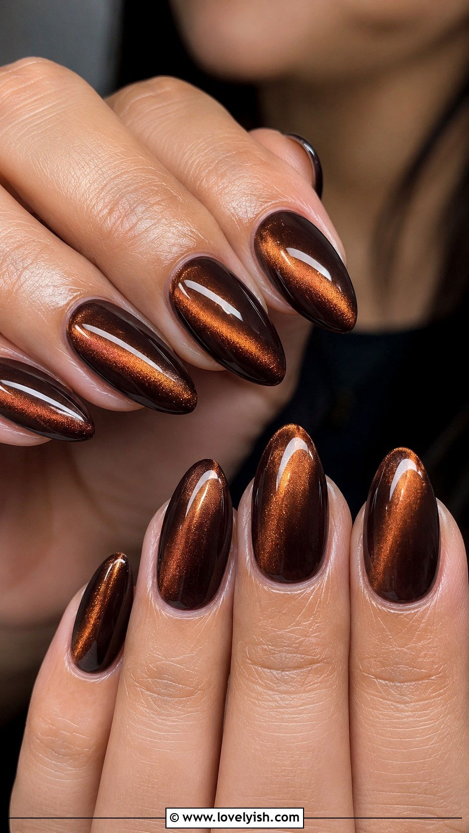 Chocolate Brown Cat Eye Nails - 38 cat eye nail designs - 38 cat eye nail designs
