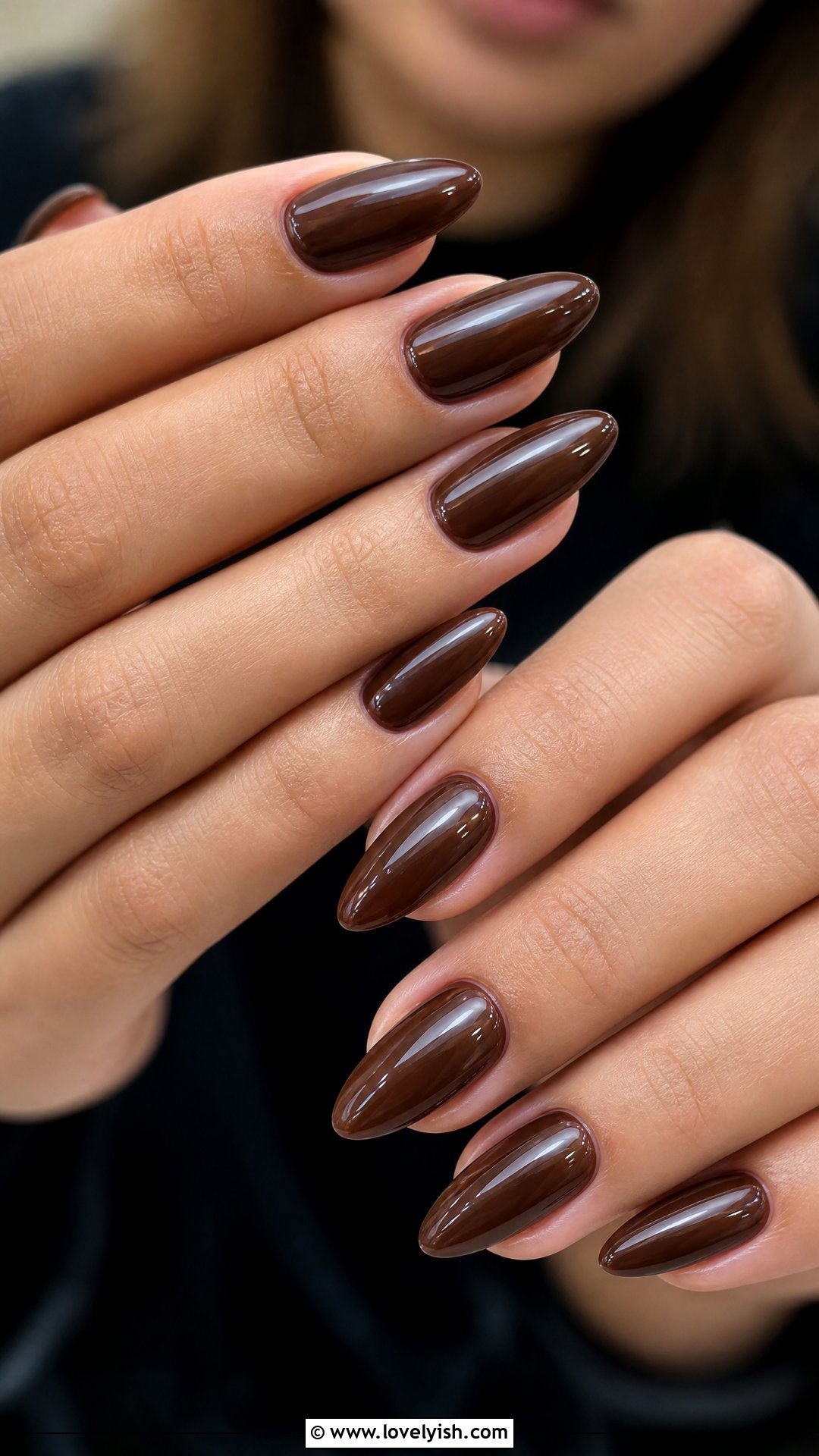 Chocolate Brown Gel Nails - 50 gel manicure - 50 gel manicure