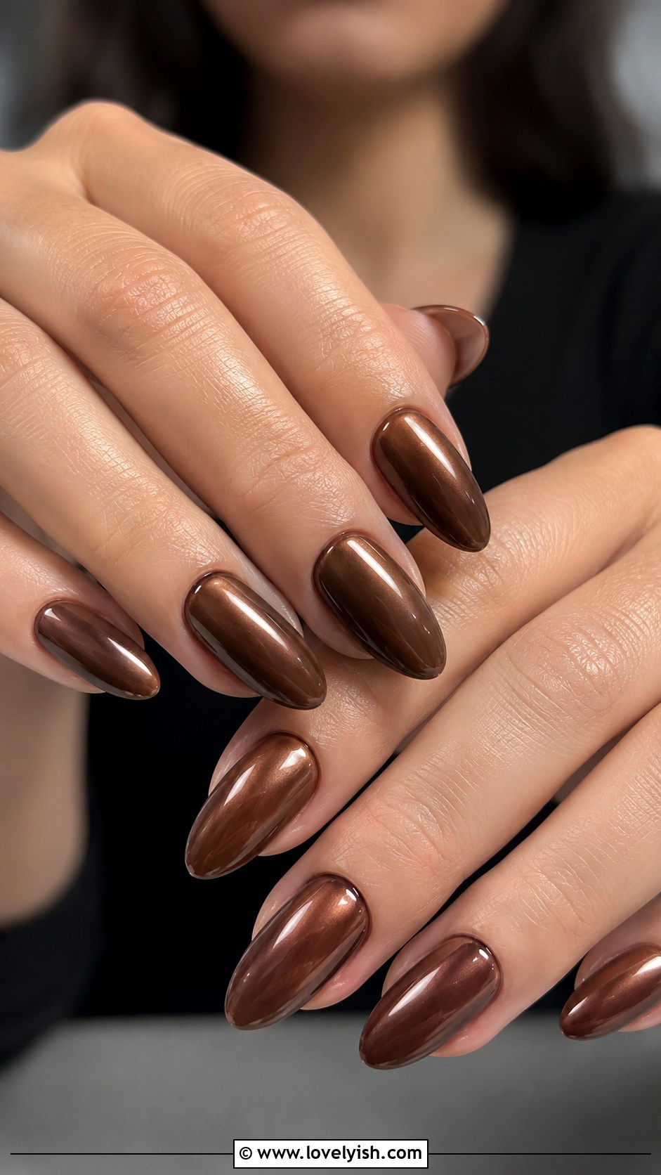 Chocolate Brown Glazed Nails - 50 luxury nails - 50 luxury nails
