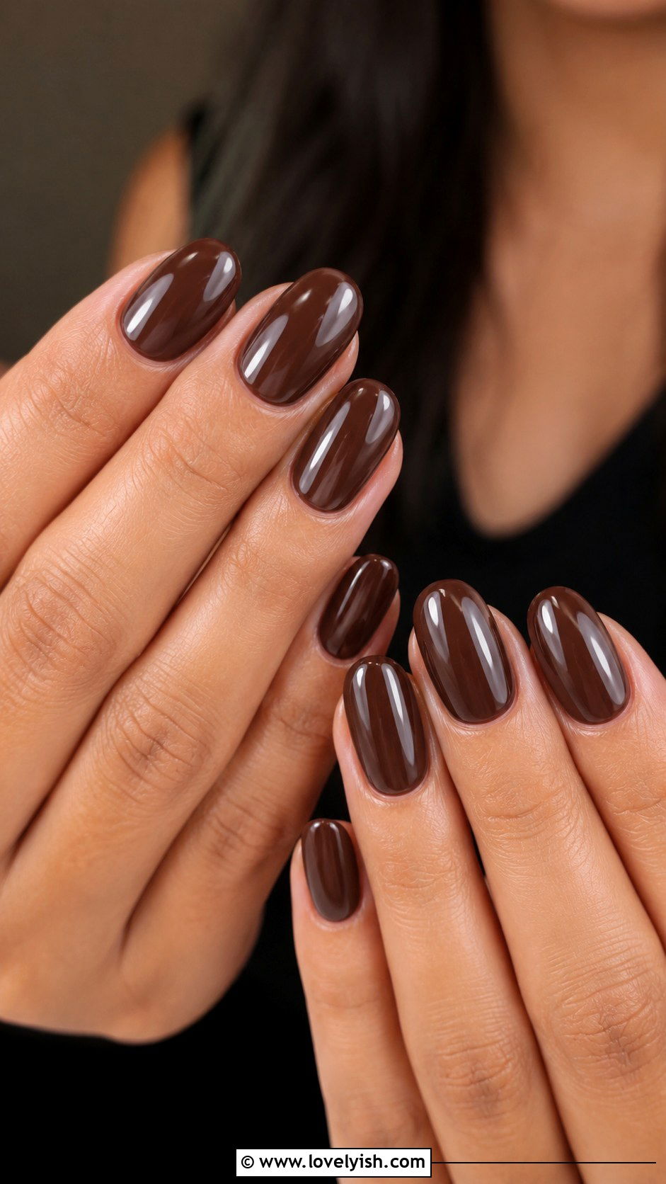 Chocolate Brown Oval Press On Nails - 50 press on nails - 50 press on nails
