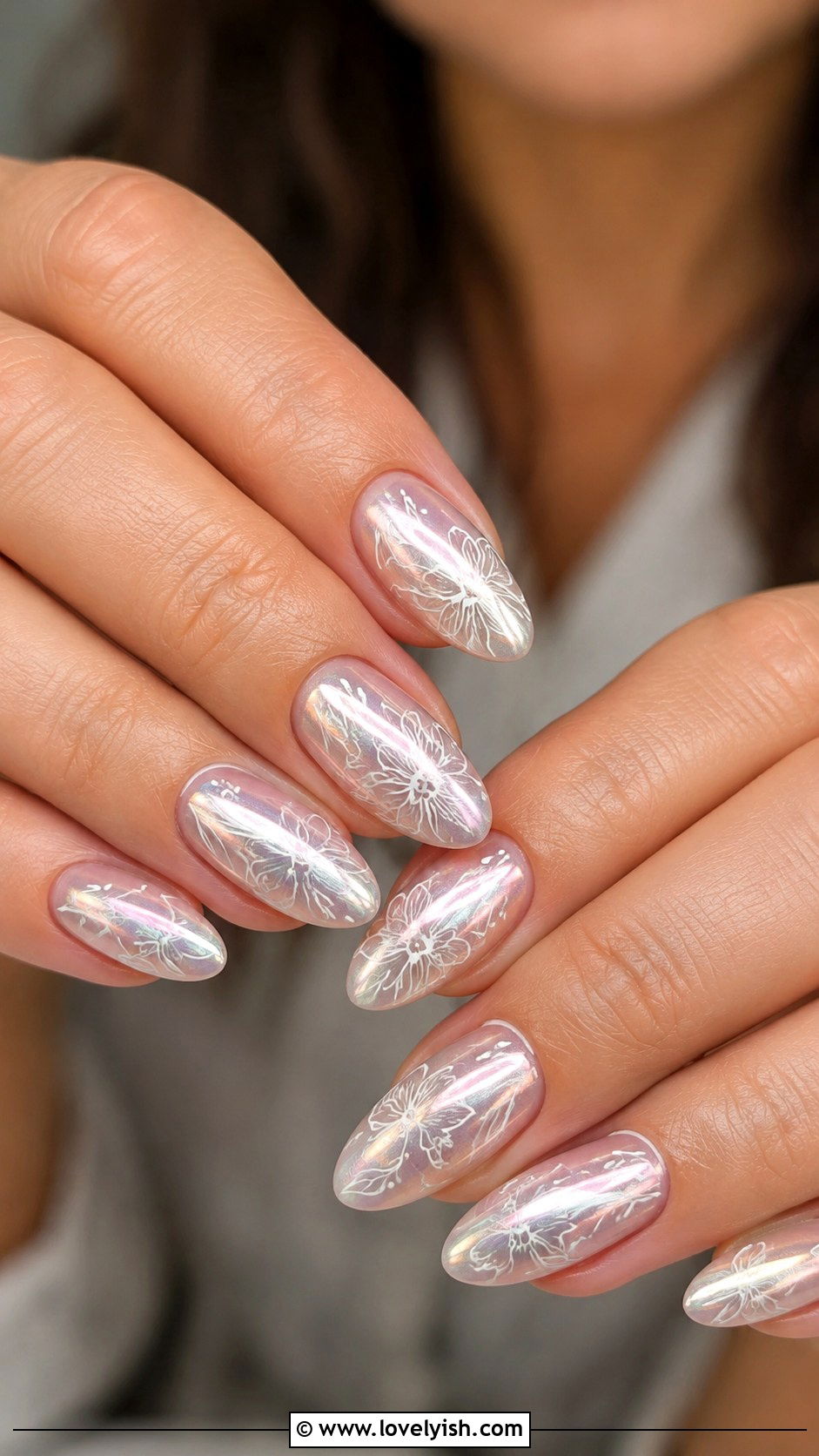 Chrome Floral Nails - 25 flower nails design ideas - 25 flower nails design ideas