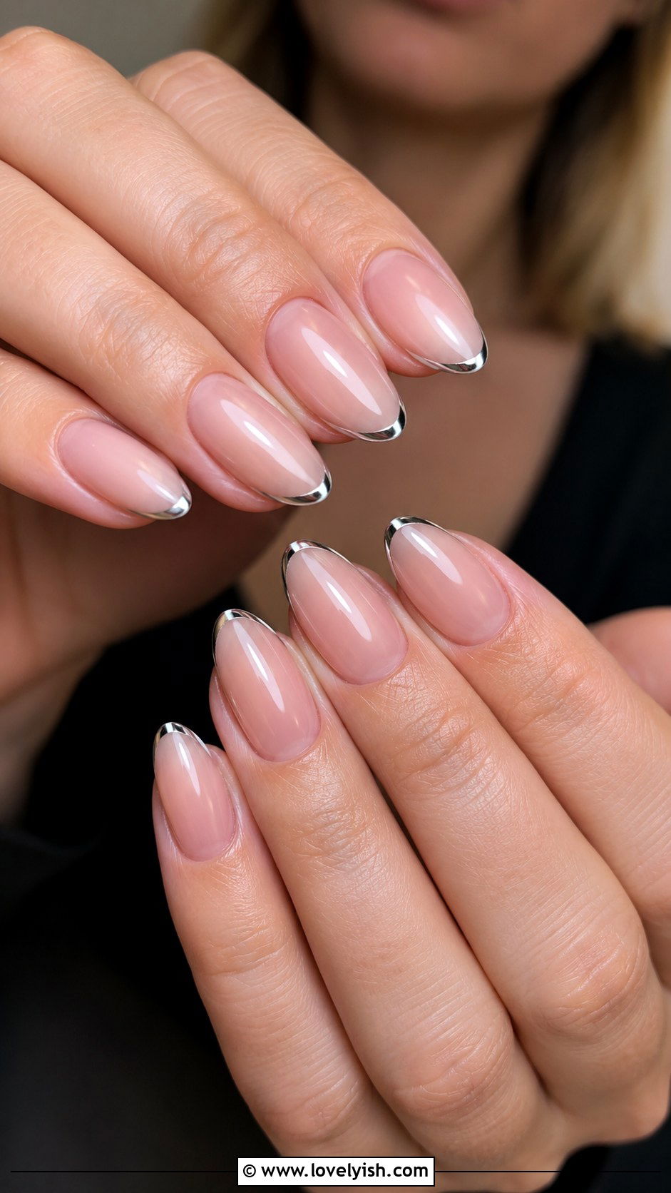 Chrome French Tip Nails - 50 nails - 50 nails