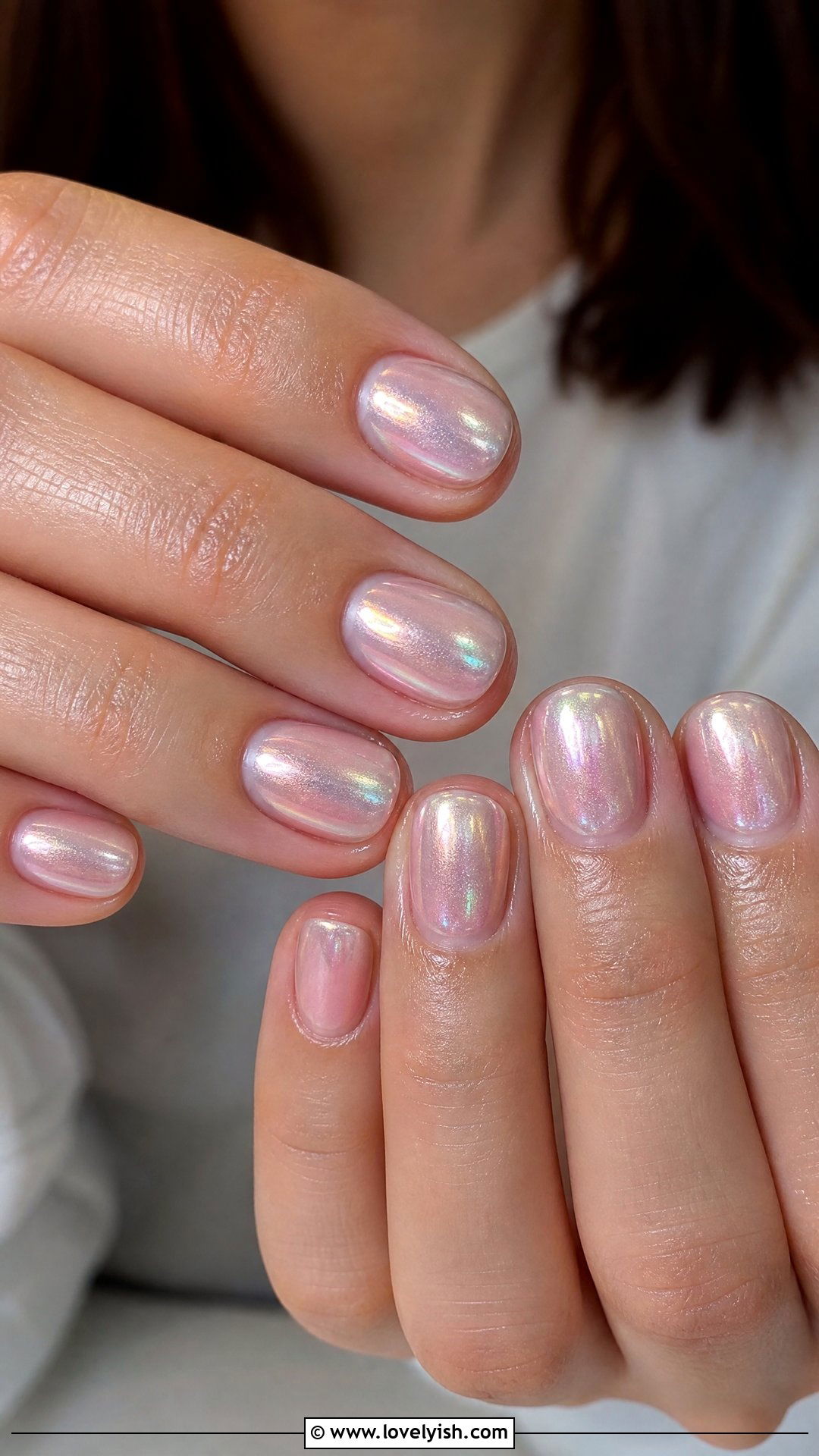 Chrome Glazed Donut Nails - 50 simple short nail designs - 50 simple short nail designs
