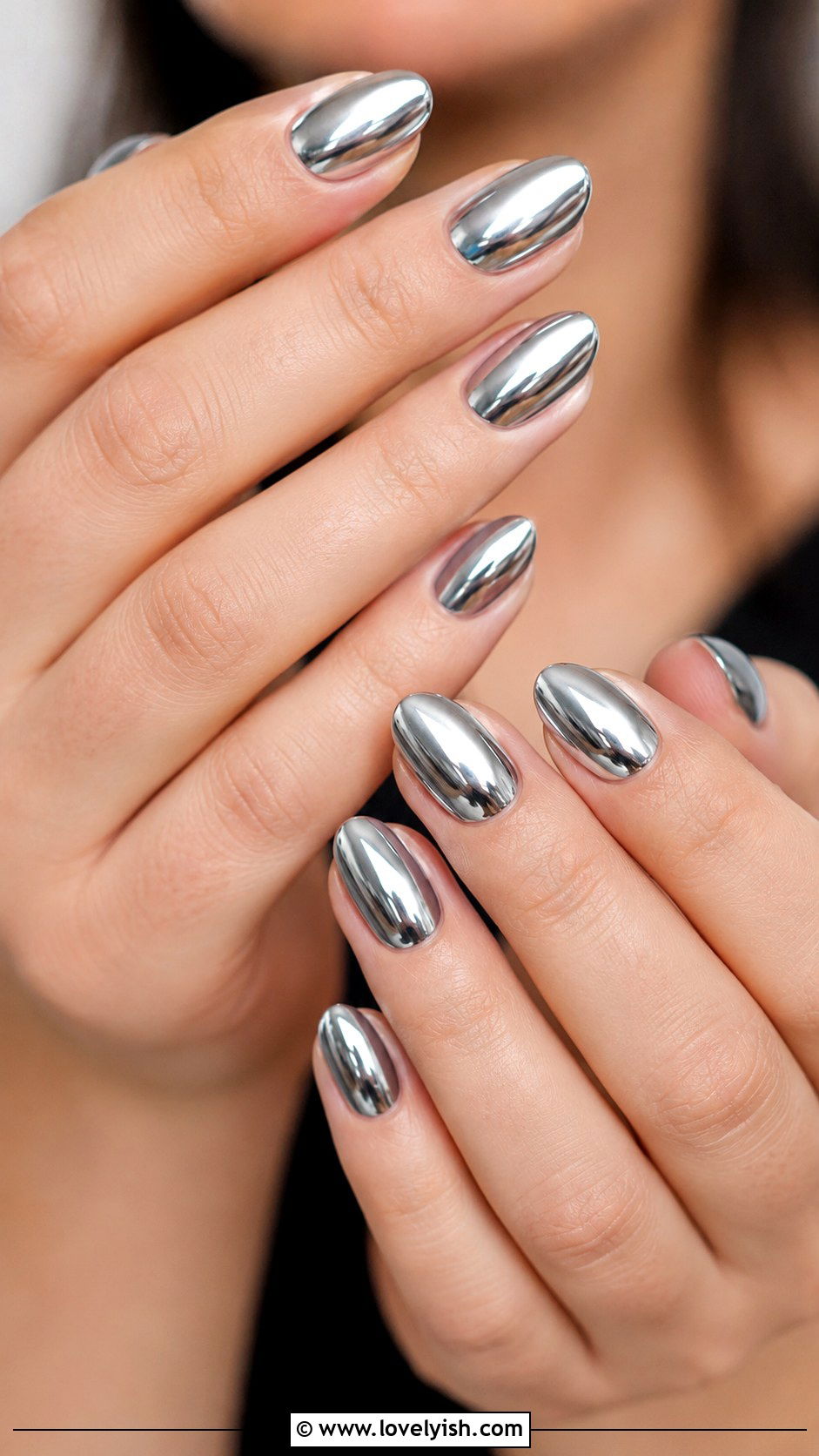 Chrome Mirror Finish Nails - 34 nail design art ideas - 34 nail design art ideas