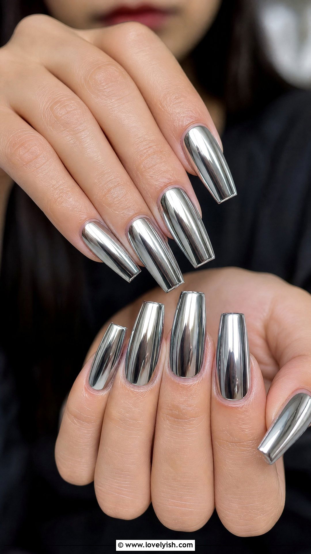 Chrome Mirror Polygel Nails - 50 polygel nails - 50 polygel nails