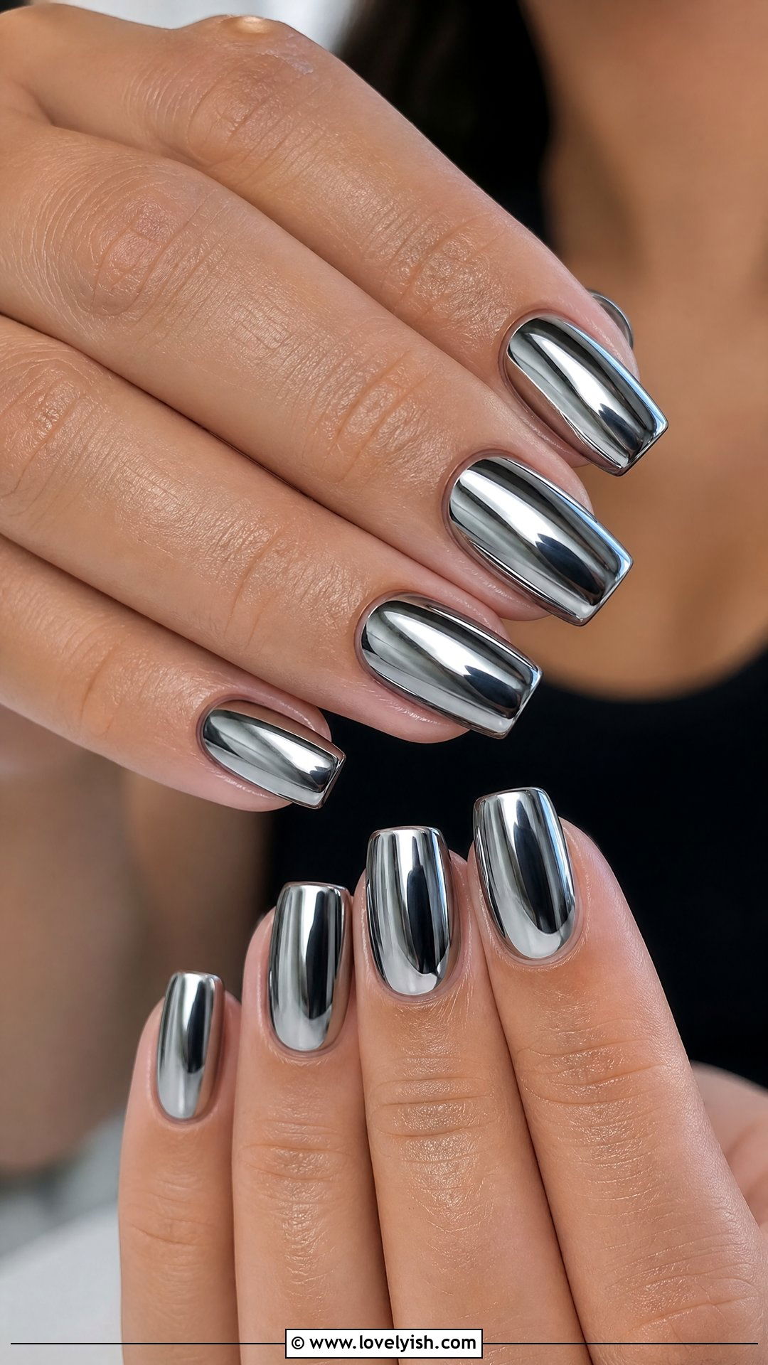 Chrome Mirror Squoval Nails - 50 squoval nails - 50 squoval nails