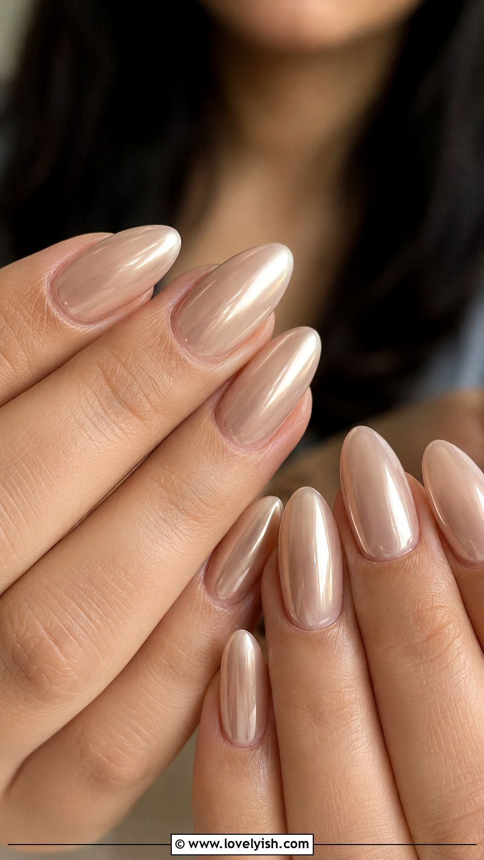 Chrome Nude Nails - 50 natural nails - 50 natural nails