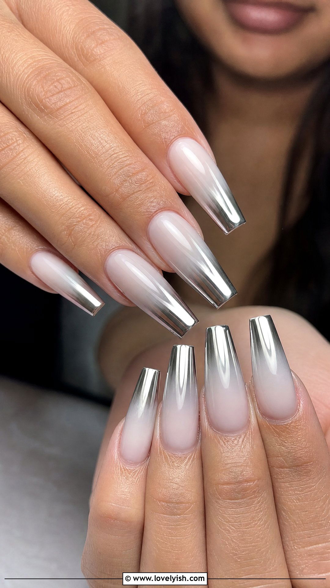 Chrome Ombre French Nails - 50 ombre french nails - 50 ombre french nails