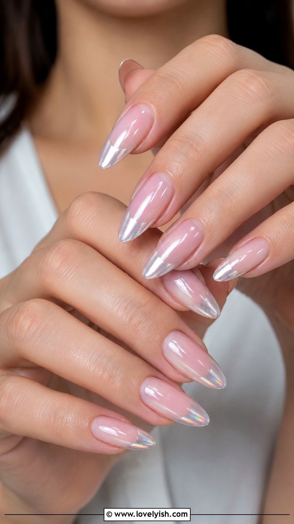 Chrome Pastel French Tip Nails - 50 pastel french tip nails - 50 pastel french tip nails
