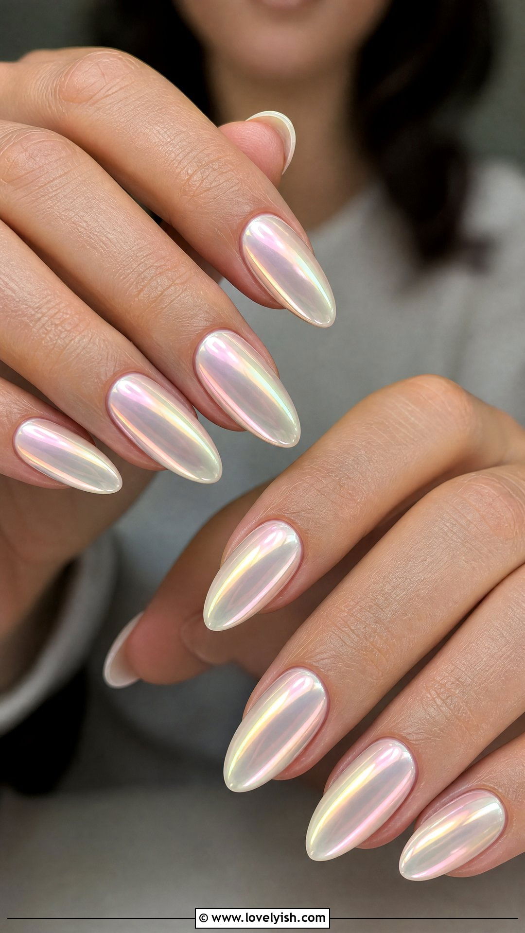 Chrome Pearl Nails - 41 nail design simple - 41 nail design simple