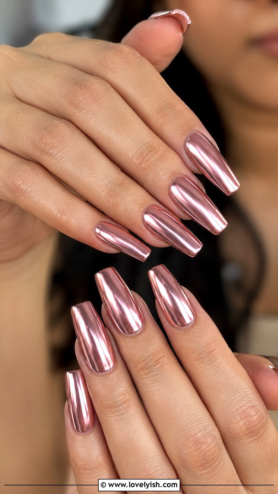 Chrome Pink Press On Nail Sets - 50 pink chrome nails - 50 pink chrome nails