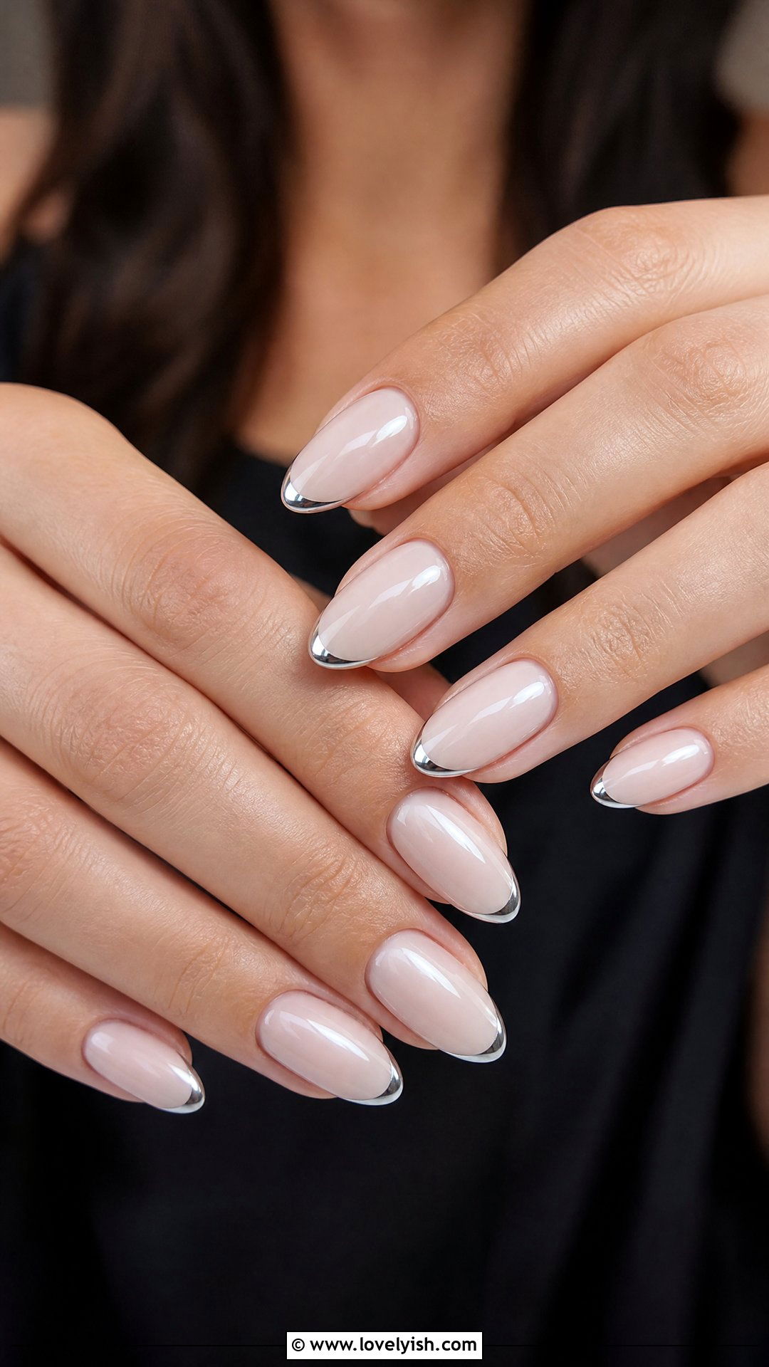 Chrome Silver Micro French Tips - 50 minimalist french tips - 50 minimalist french tips