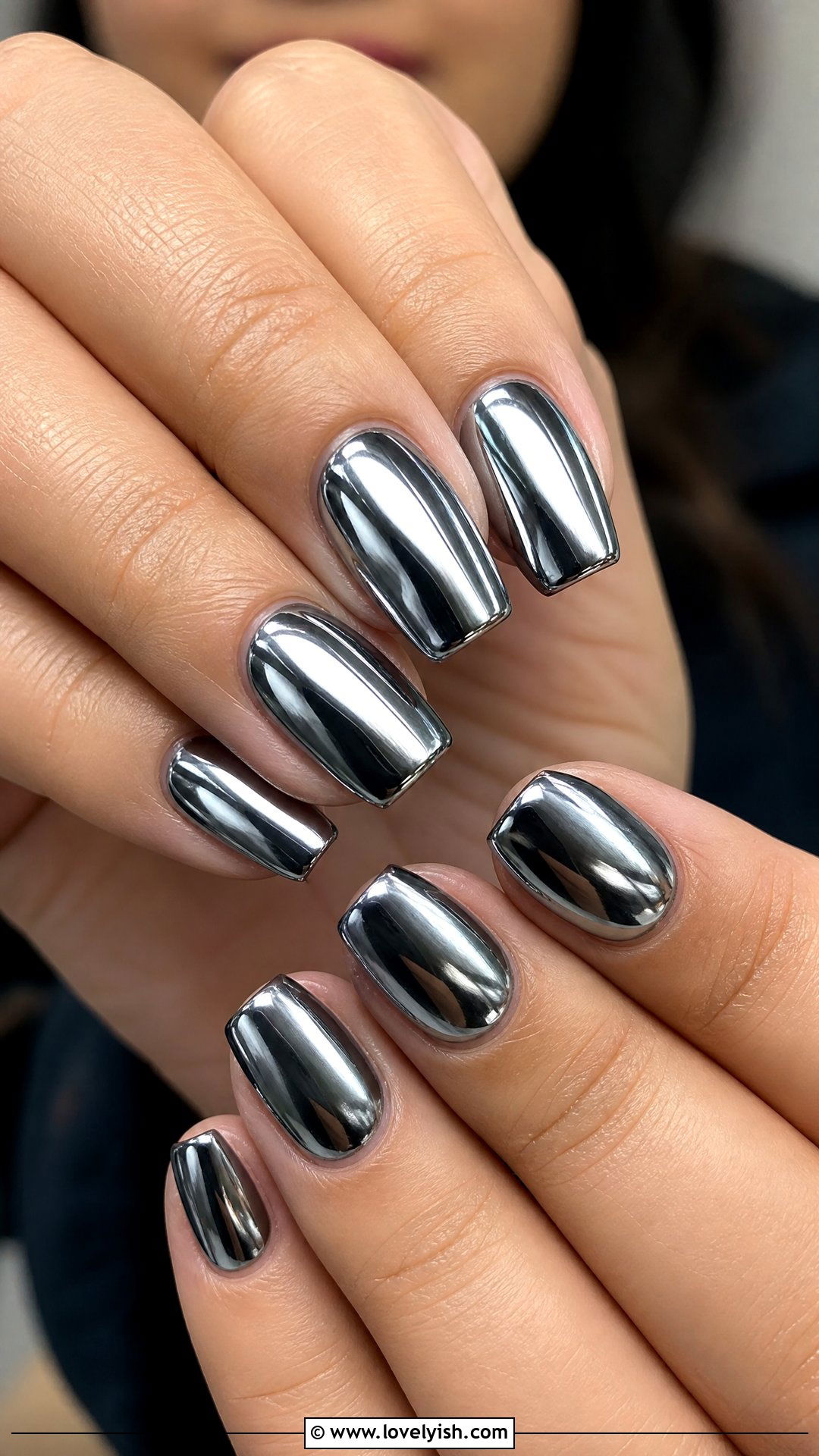 Chrome Silver Mirror Nails - 38 simple nail art designs - 38 simple nail art designs