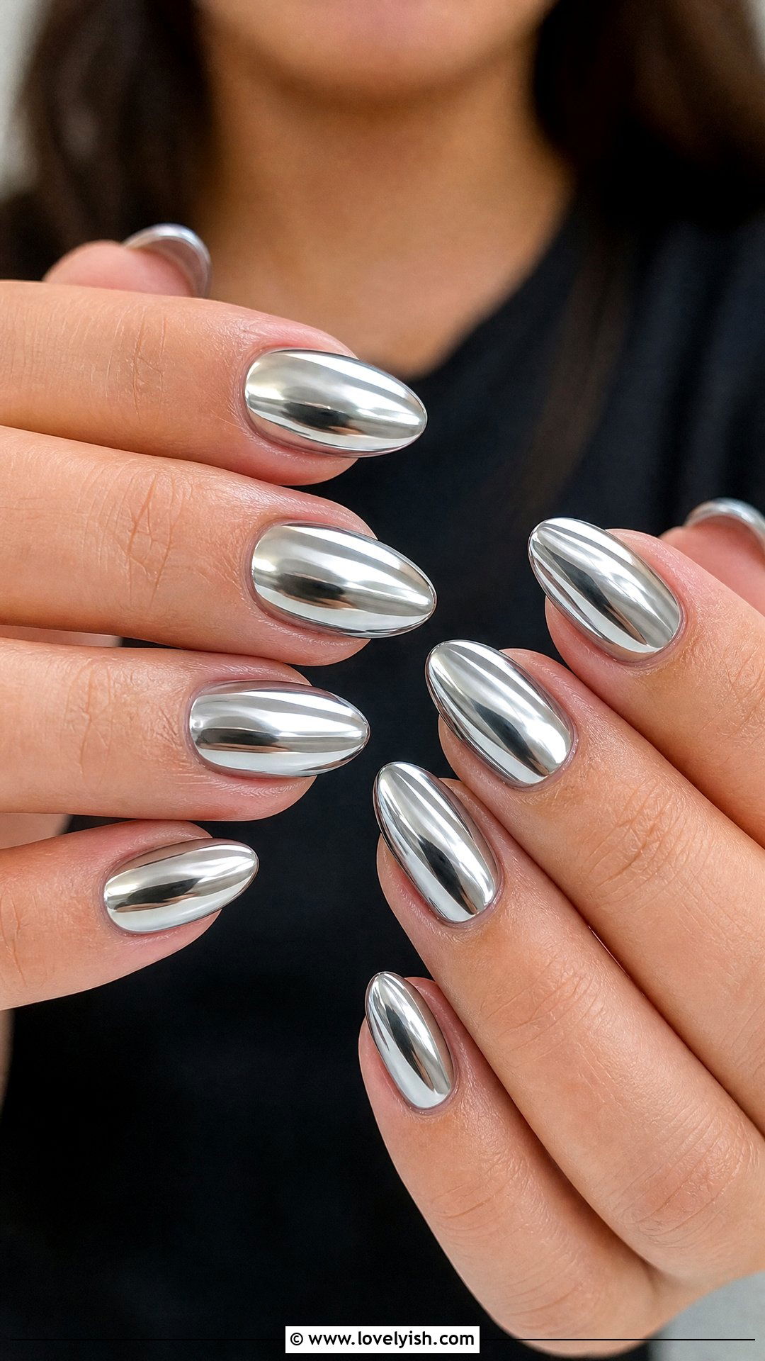 Chrome Silver Nails - 50 quick nail designs - 50 quick nail designs