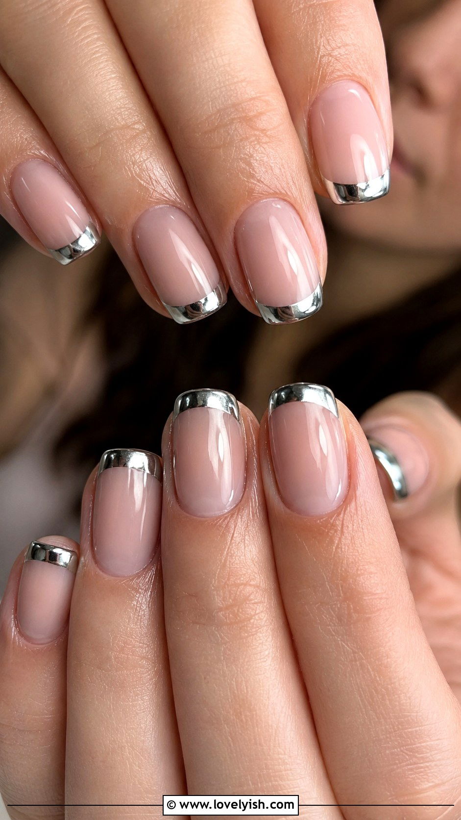 Chrome Silver Tip Nails - 45 nail tips - 45 nail tips