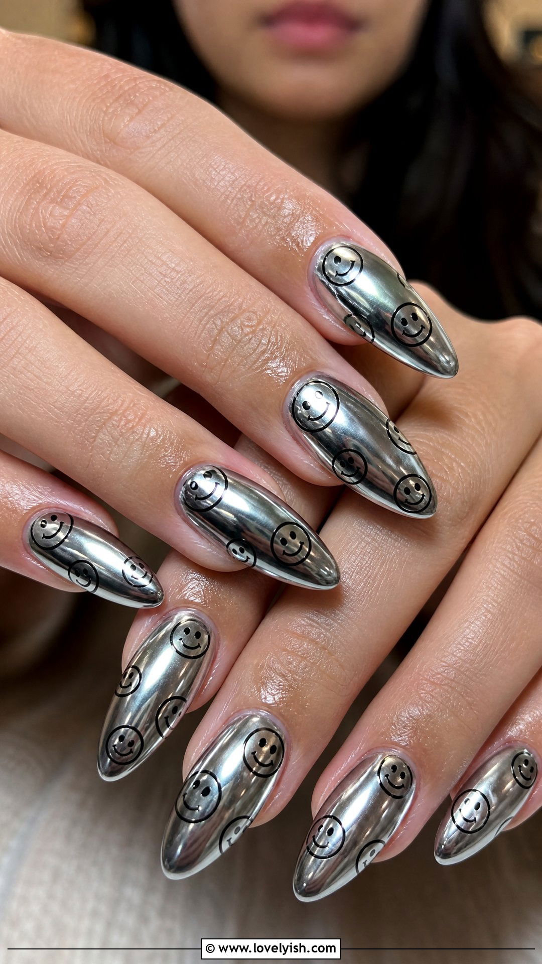 Chrome Smiley Face Nails - 50 smiley face nails - 50 smiley face nails