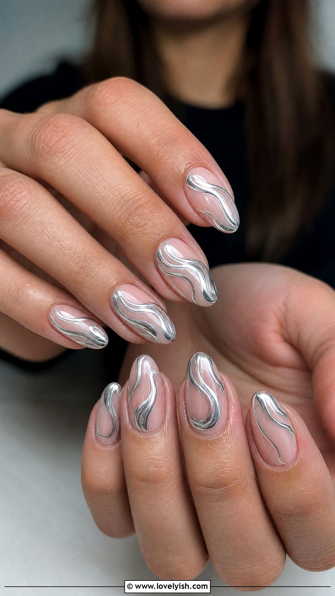Chrome Swirl Nails - 25 chrome nails design ideas - 25 chrome nails design ideas