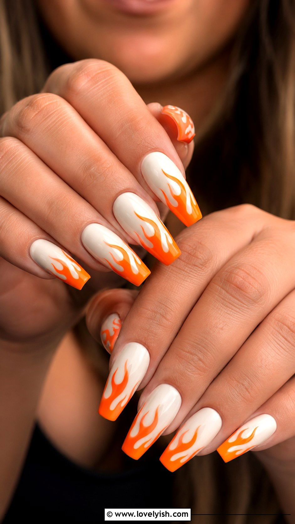 Citrus Orange Flame Nails - 40 nail design summer - 40 nail design summer