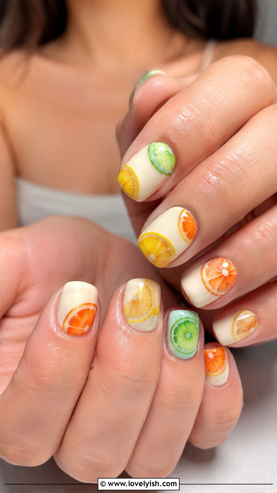 Citrus Slice Nails - 38 beach nail designs - 38 beach nail designs