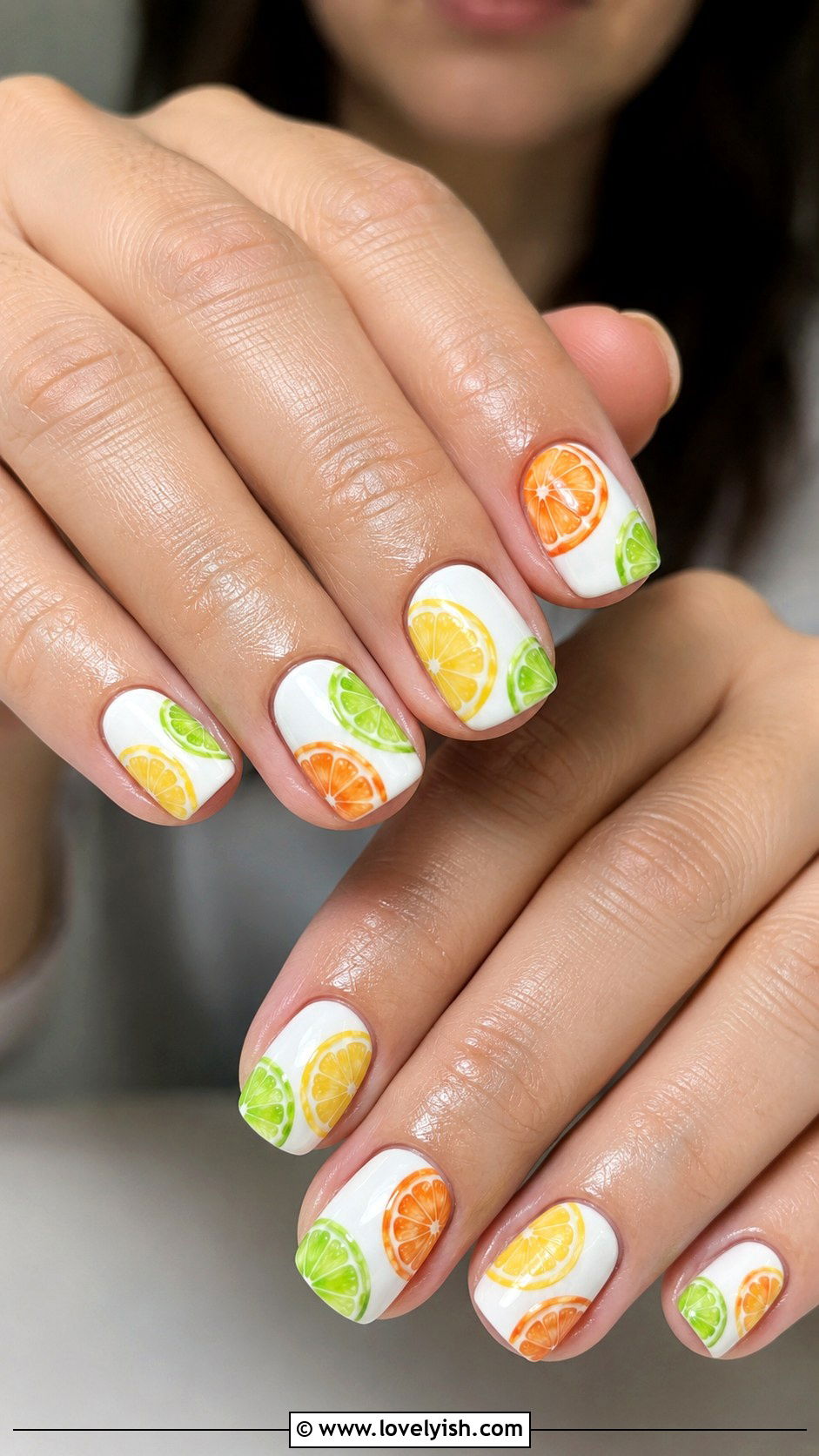 Citrus Slice Summer Nails - 50 beach nails - 50 beach nails
