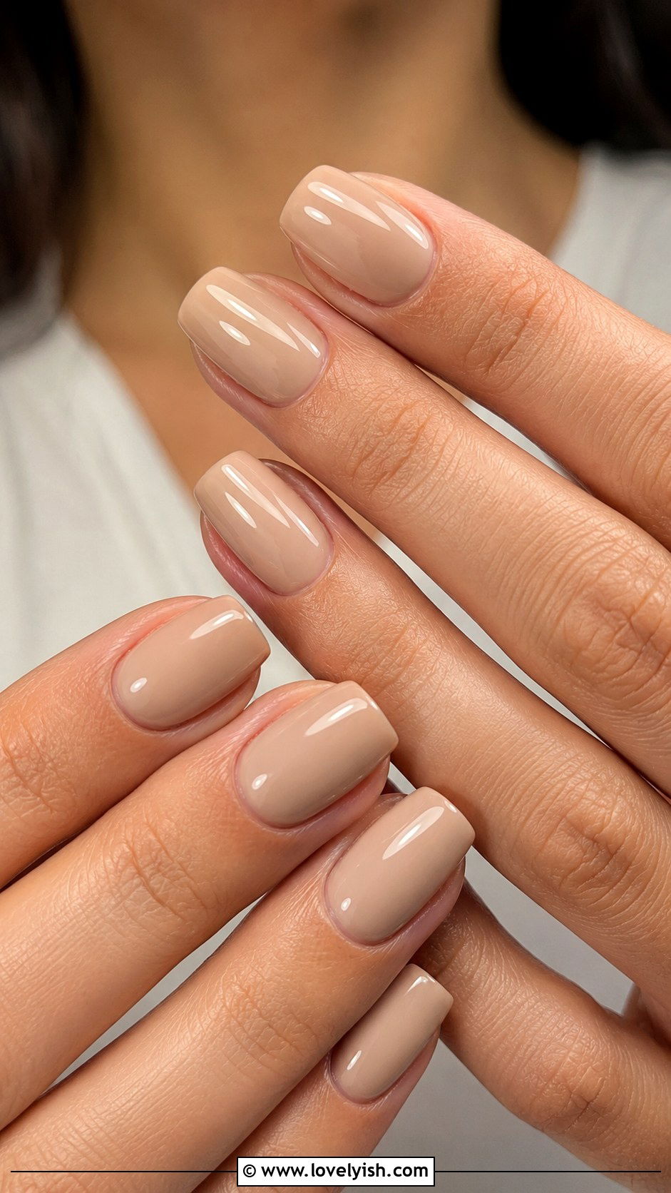 Classic Beige Squoval Nails - 44 nails design - 44 nails design