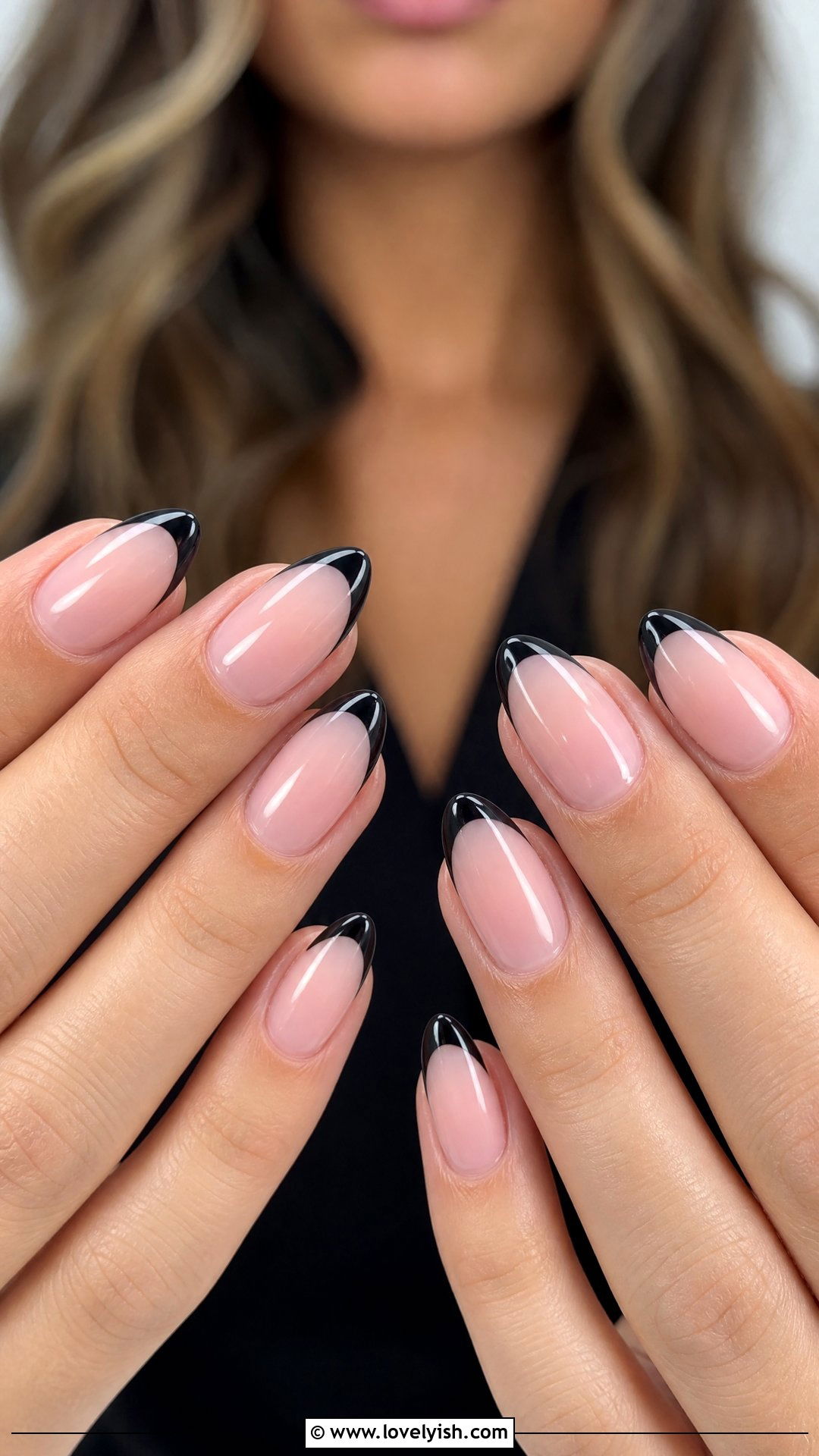 Classic Black French Tip Nails - 50 black and white nail designs - 50 black and white nail designs
