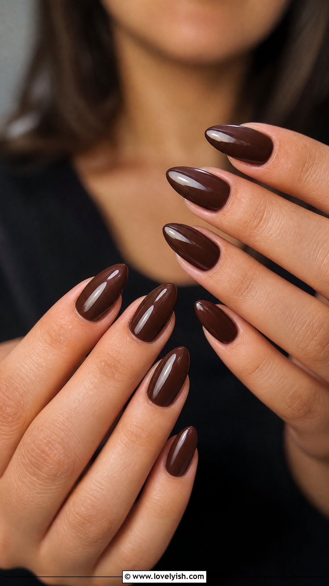Classic Chocolate Brown Almond Nails - 50 brown nails - 50 brown nails