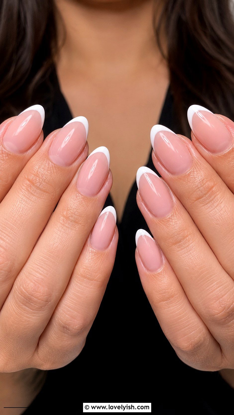 Classic French Tip Almond Nails - 25 elegant nail designs