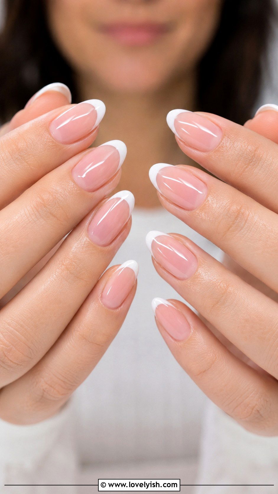 Classic French Tip Almond Prom Nails - 50 prom nails - 50 prom nails
