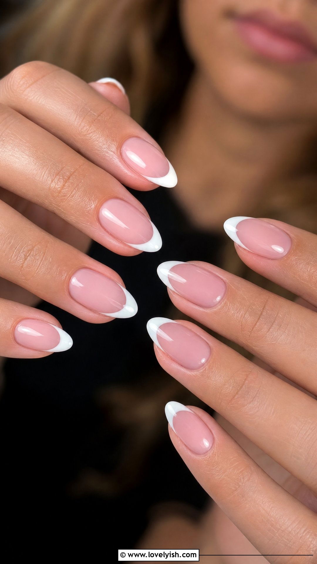 Classic French Tip Dip Powder Nails - 50 dip powder nails - 50 dip powder nails