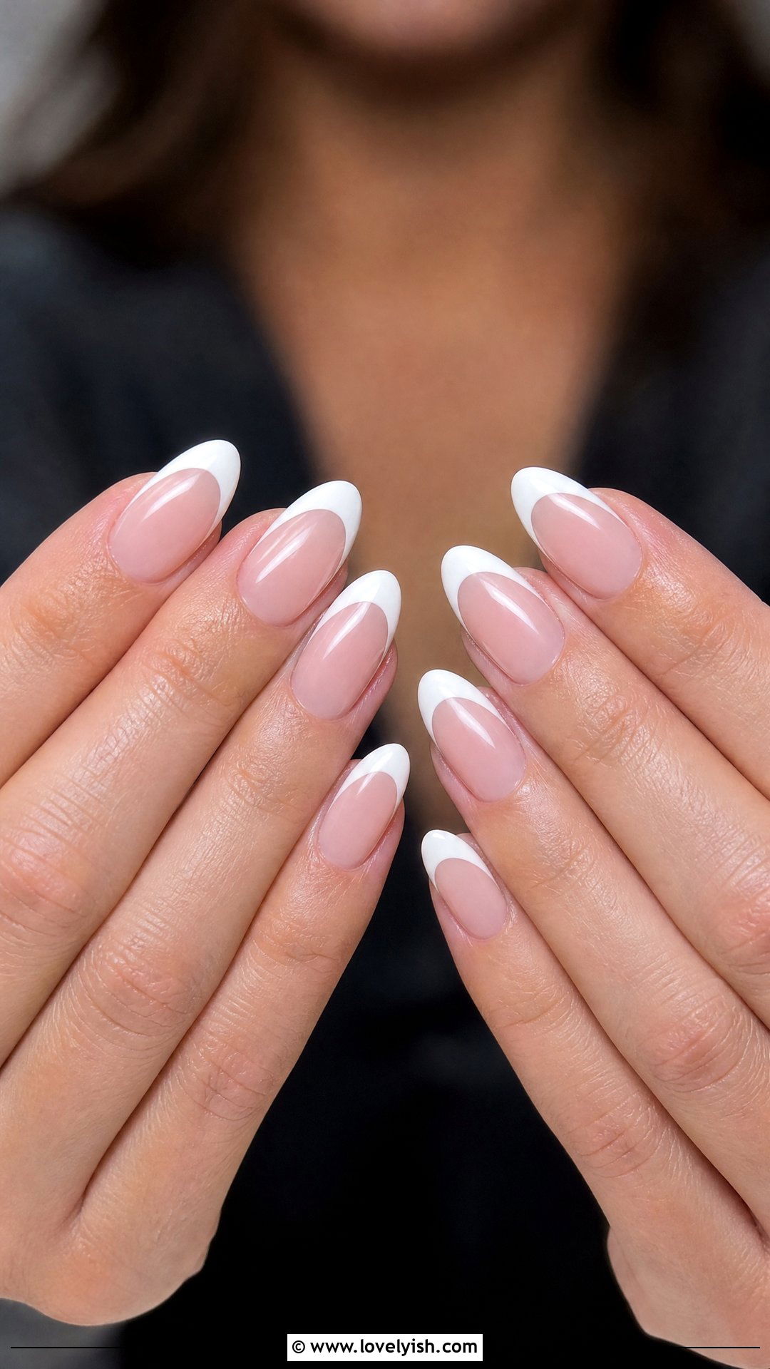 Classic French Tip Long Almond Nails - 28 nail designs for long nails - 28 nail designs for long nails